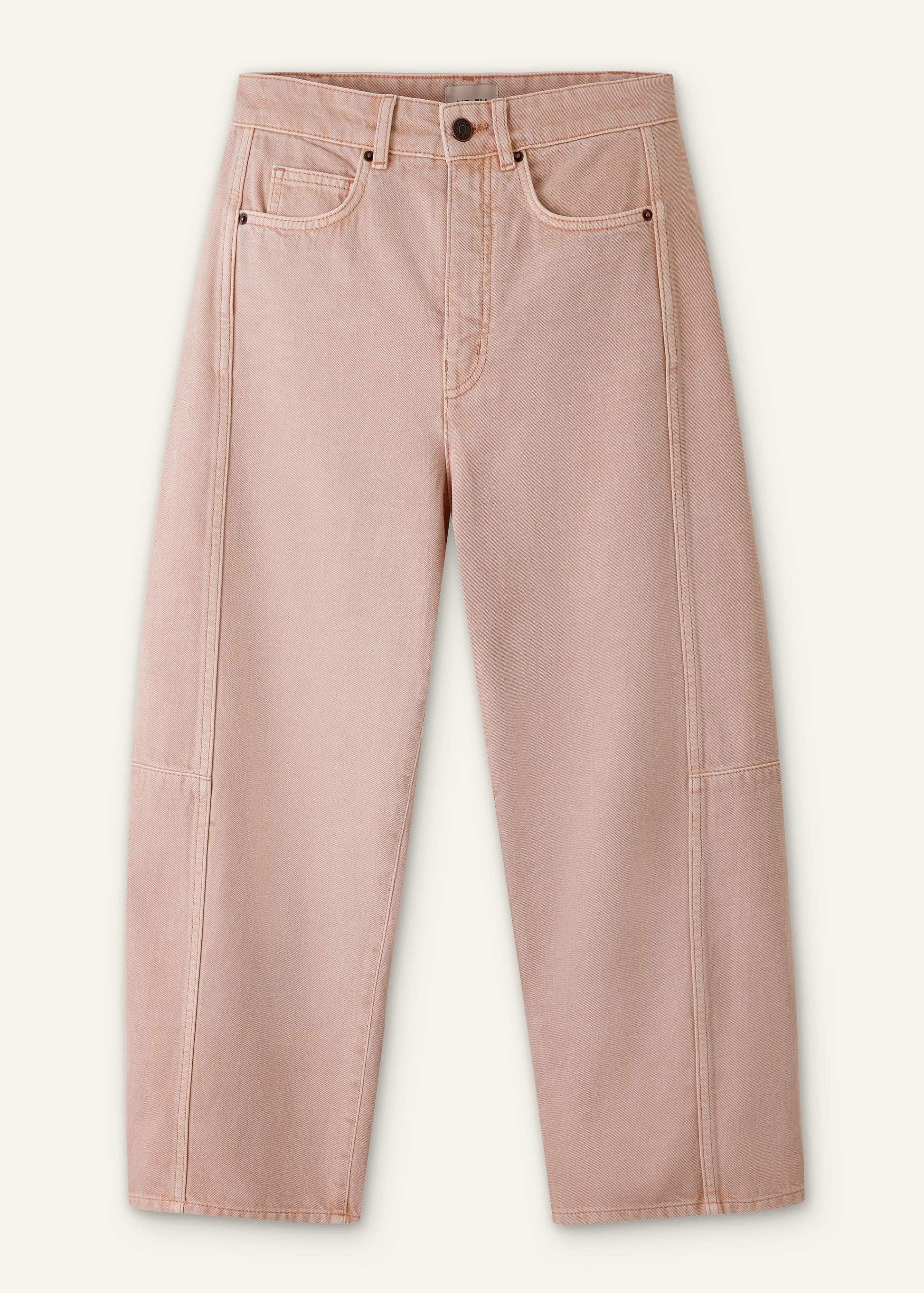 ME and EM Clothing Pink Exaggerated Crop Jean