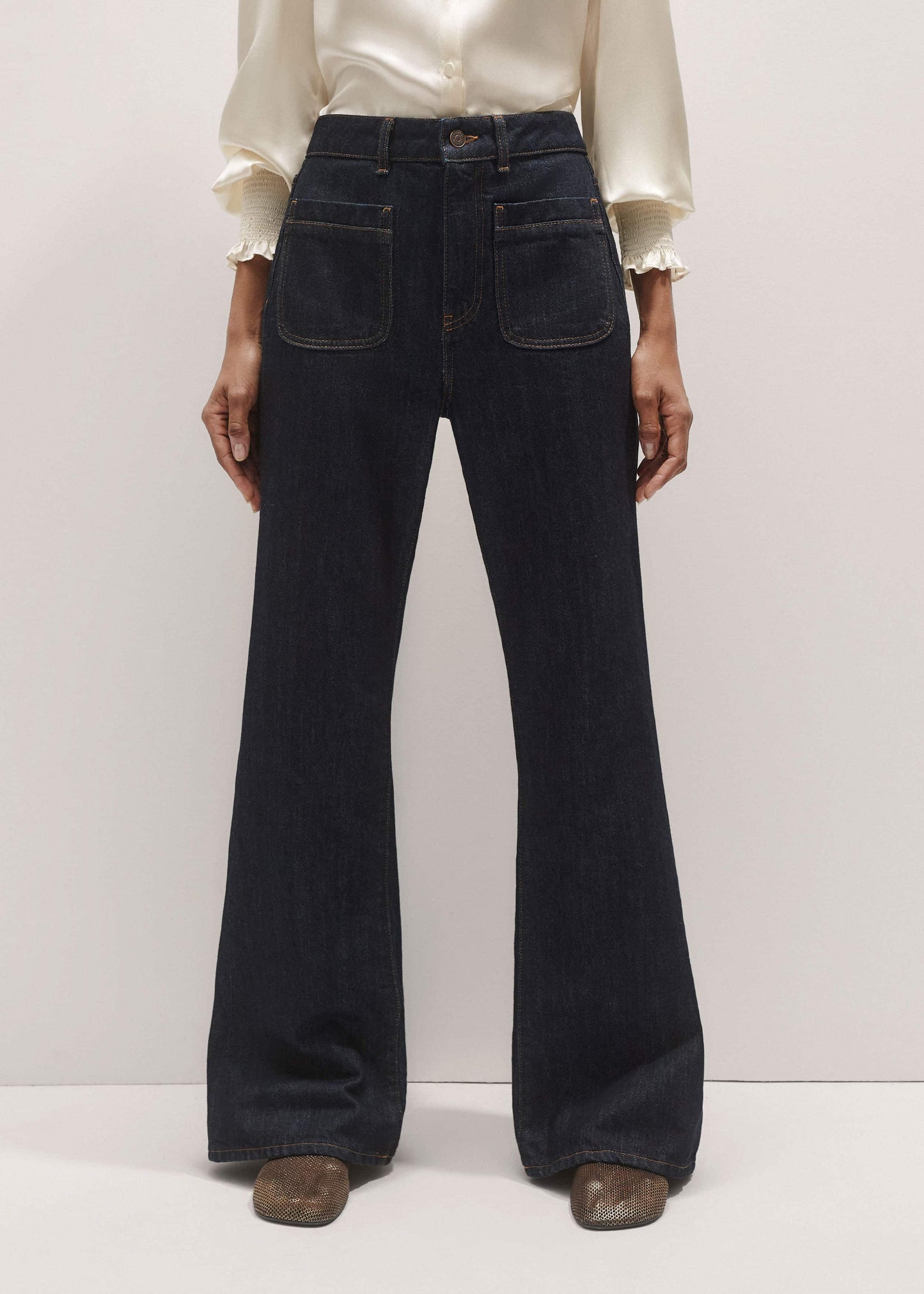 ME and EM Clothing Blue Subtle Flare Jean