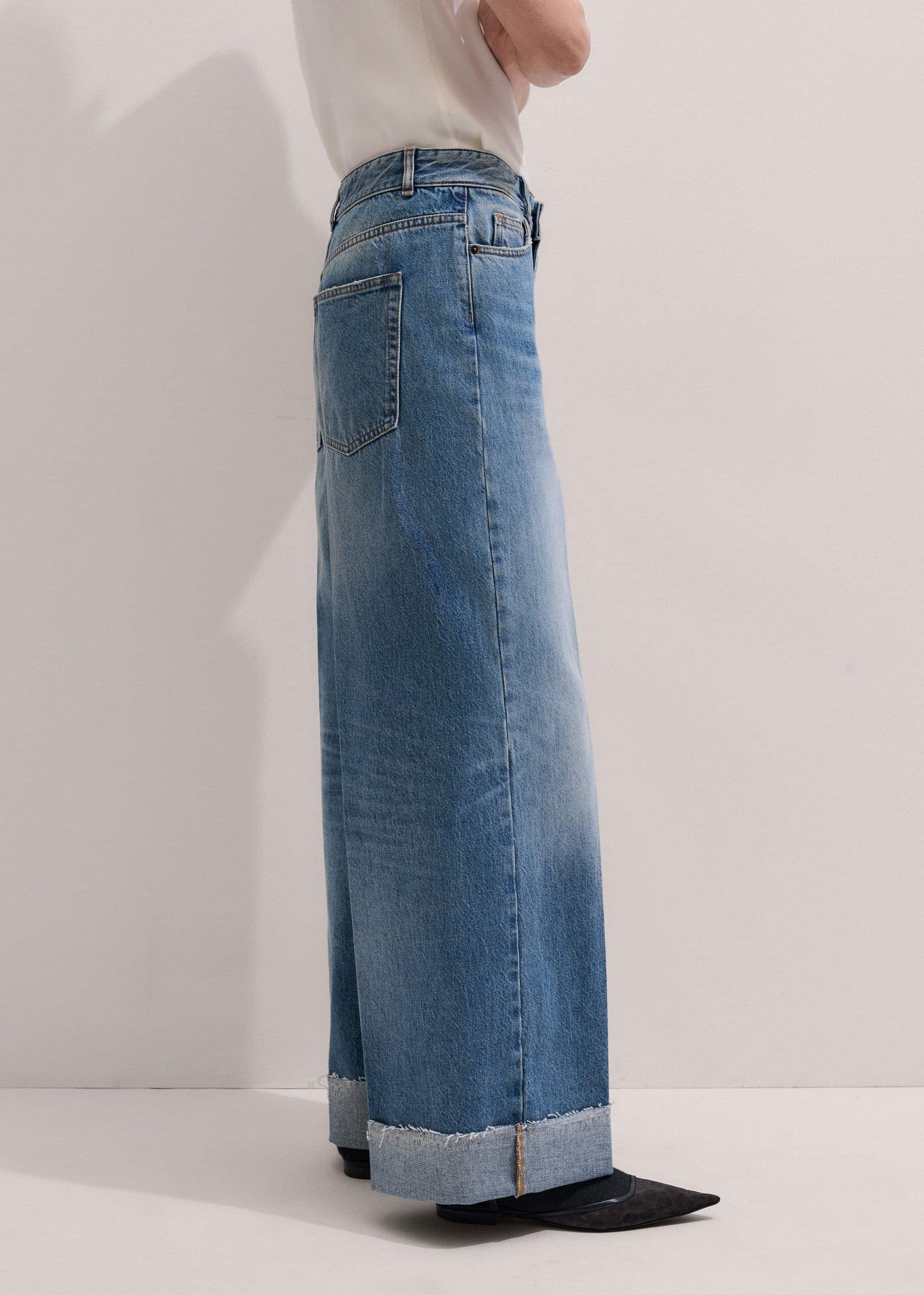 ME and EM Clothing Mid Blue Straight Ankle Grazer Jean