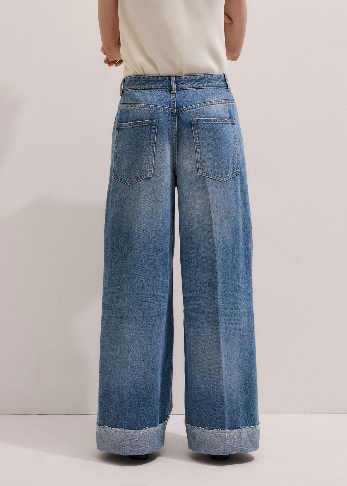 ME and EM Clothing Mid Blue Straight Ankle Grazer Jean