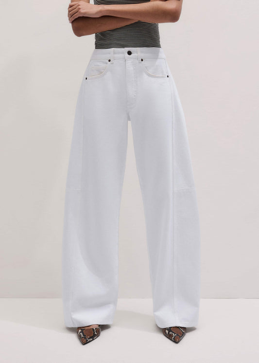 ME and EM Clothing White Exaggerated Taper Jean