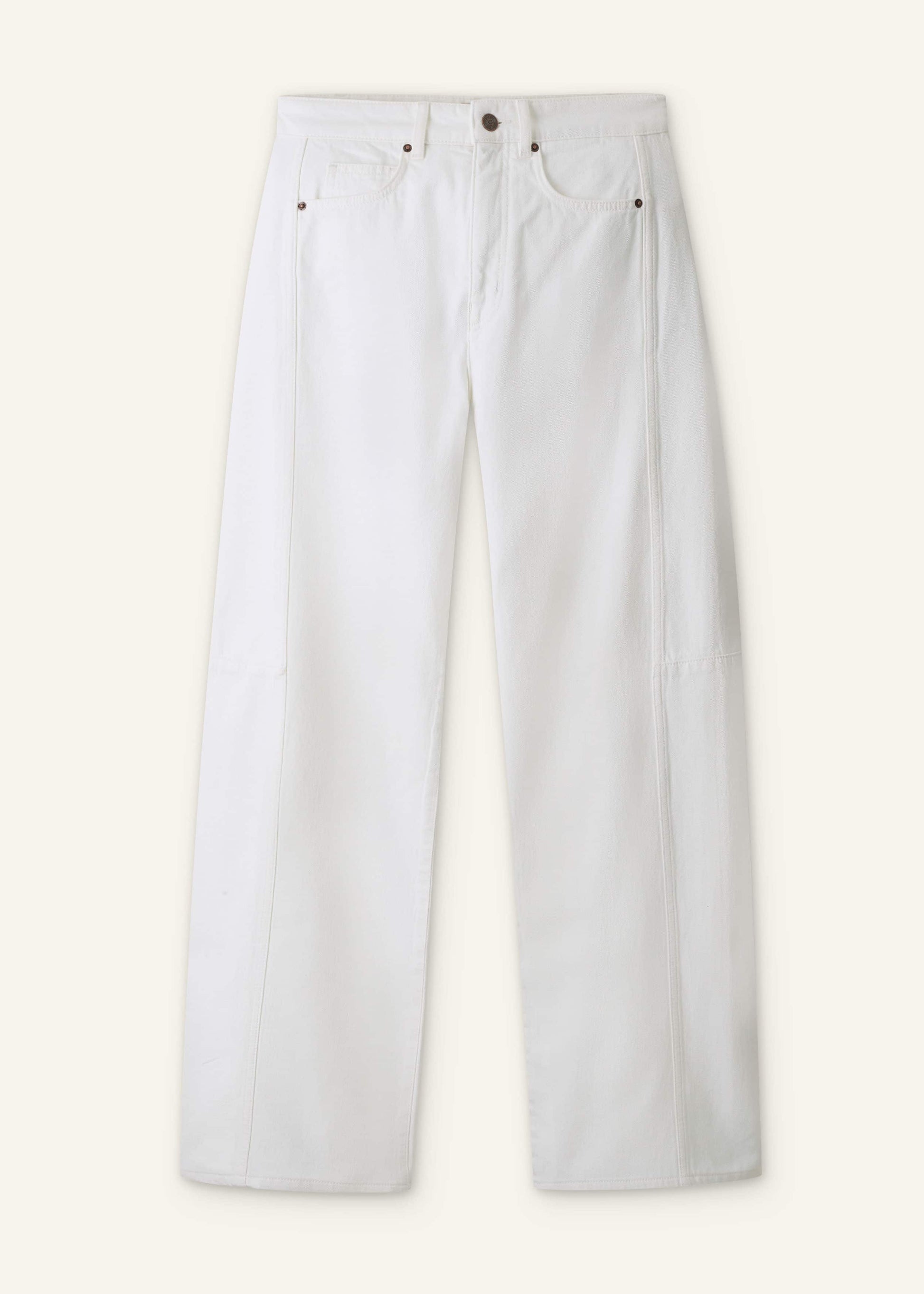 ME and EM Clothing White Exaggerated Taper Jean
