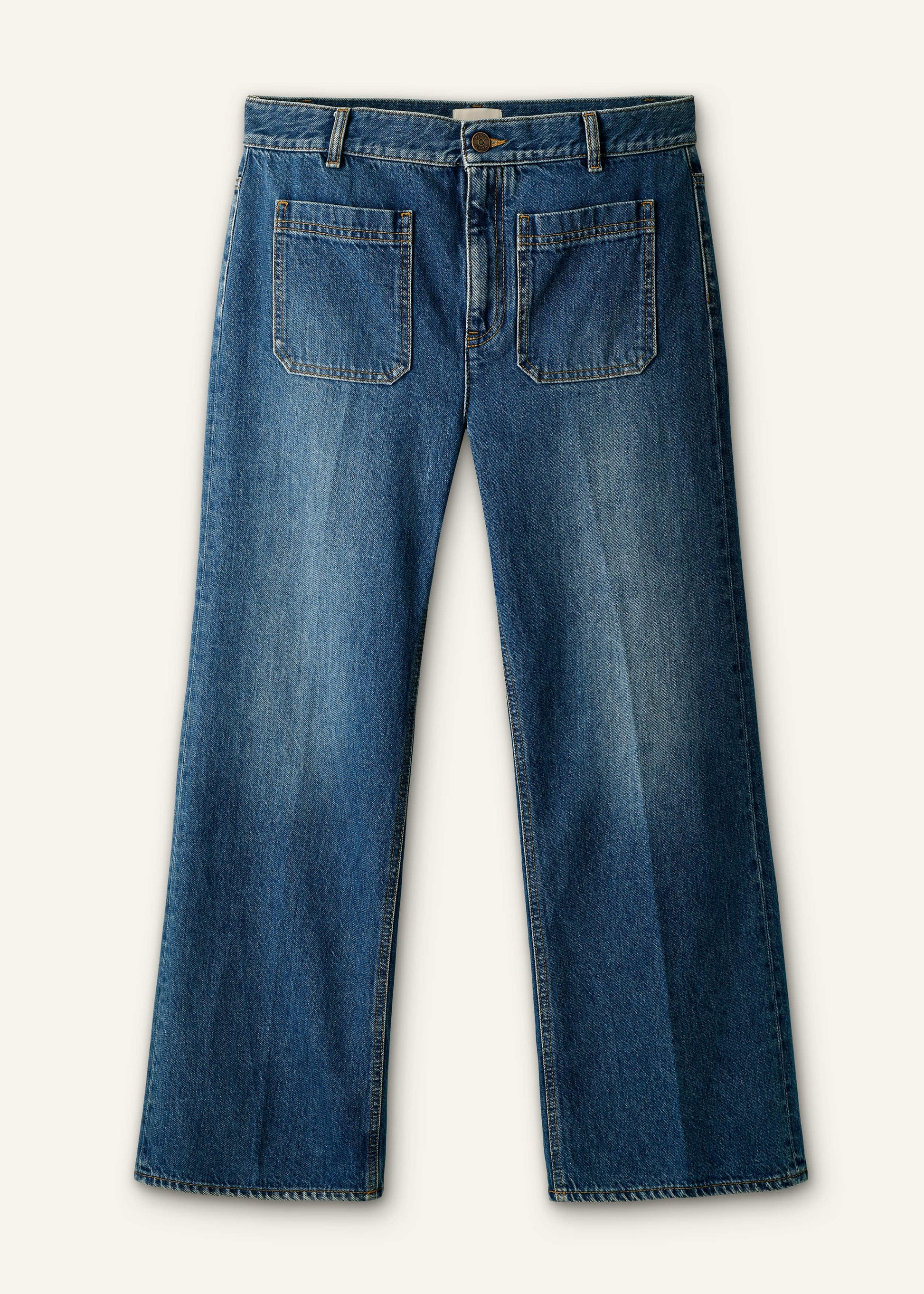 ME and EM Clothing Blue Leg Elongator Crop Jean