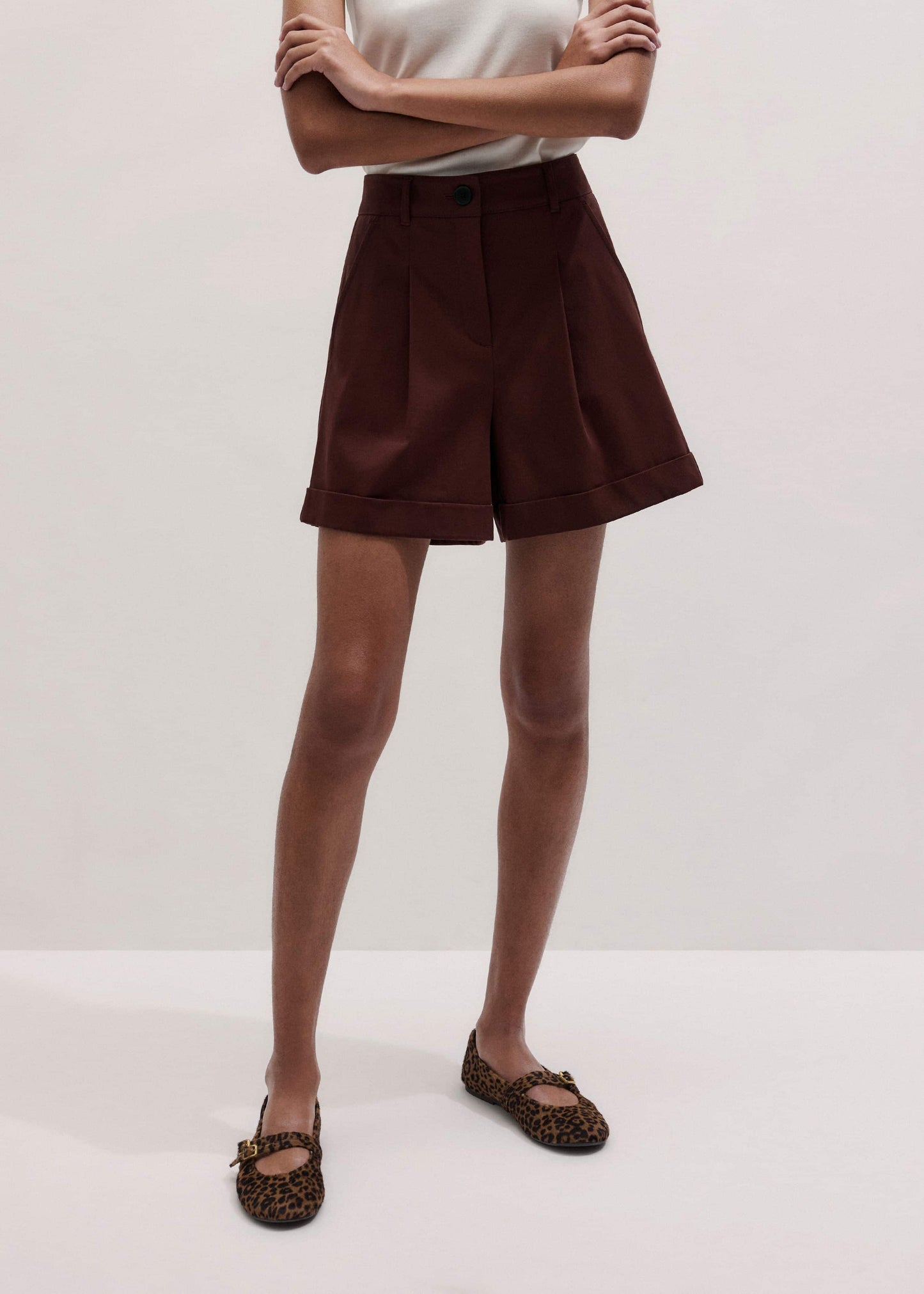 ME and EM Clothing Cinnamon Brown Tailored Summer Short
