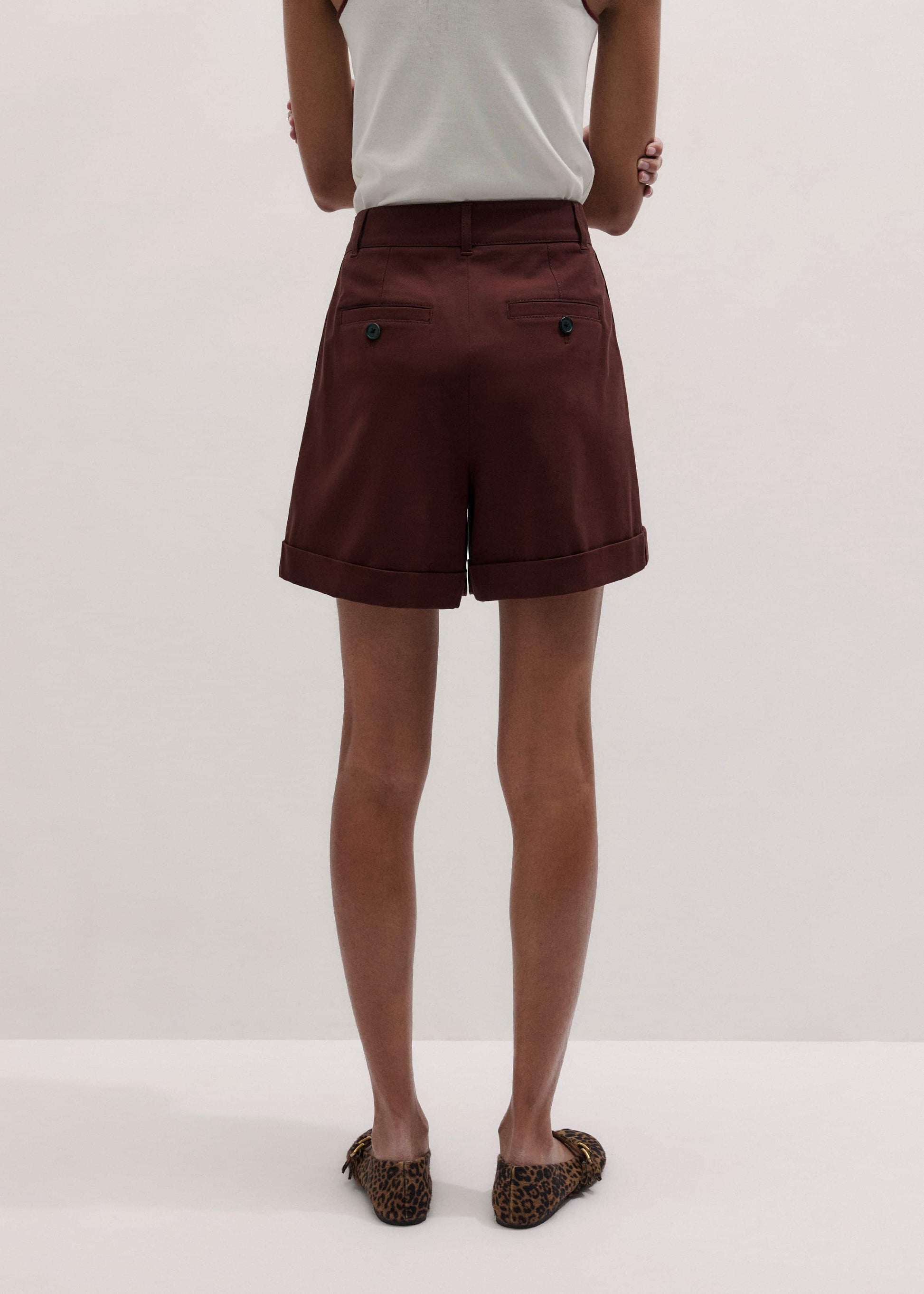 ME and EM Clothing Cinnamon Brown Tailored Summer Short