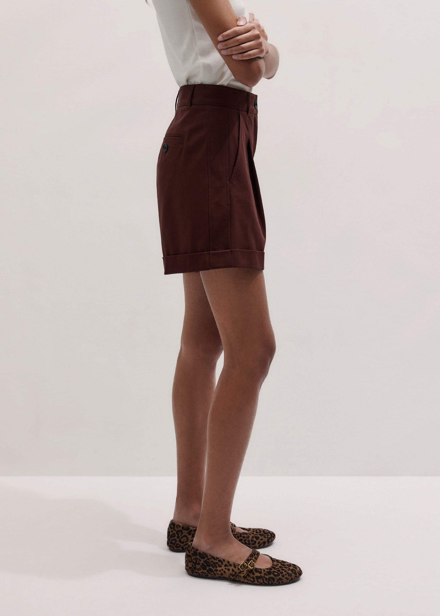 ME and EM Clothing Cinnamon Brown Tailored Summer Short