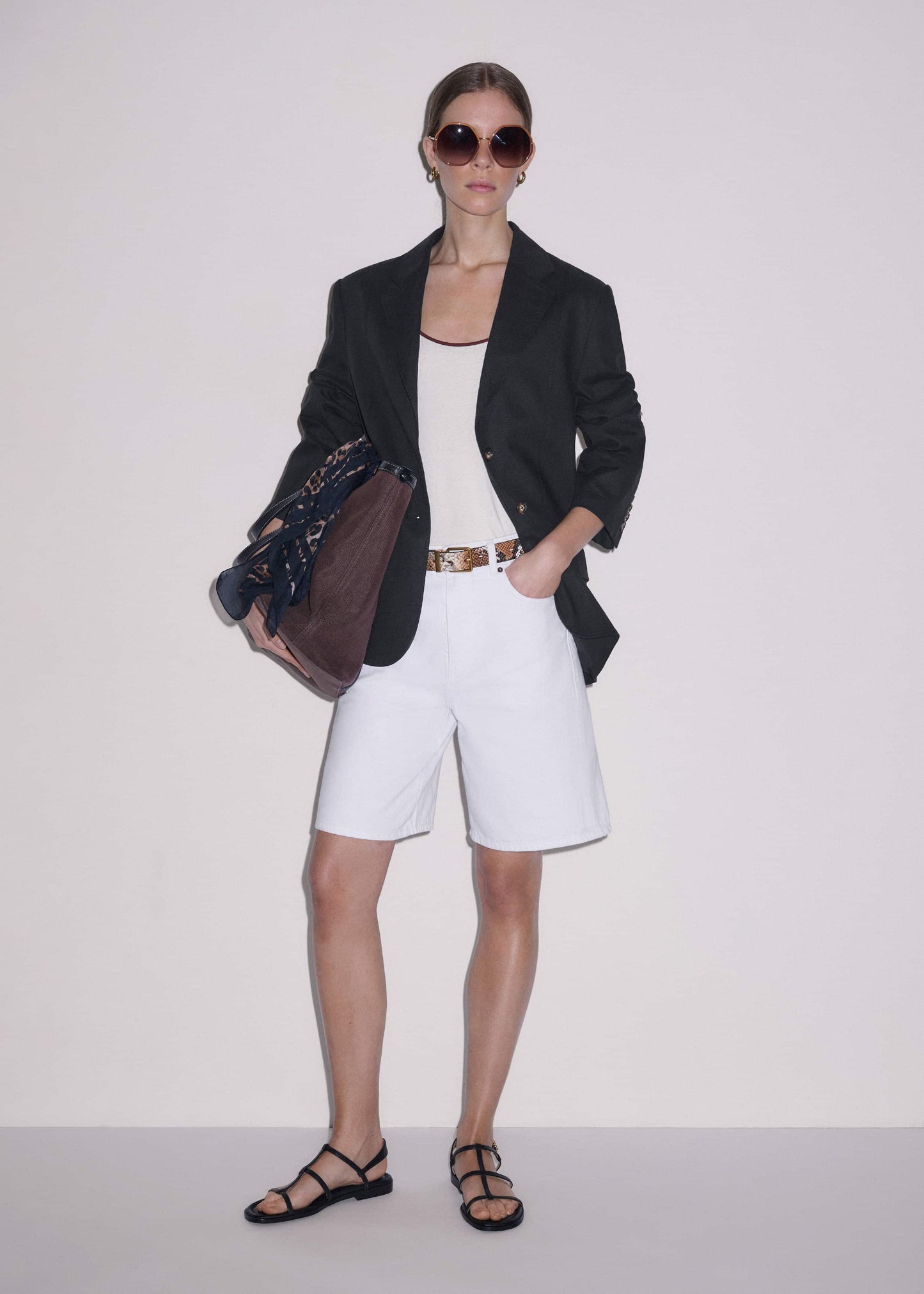 ME and EM Clothing White Bermuda Short