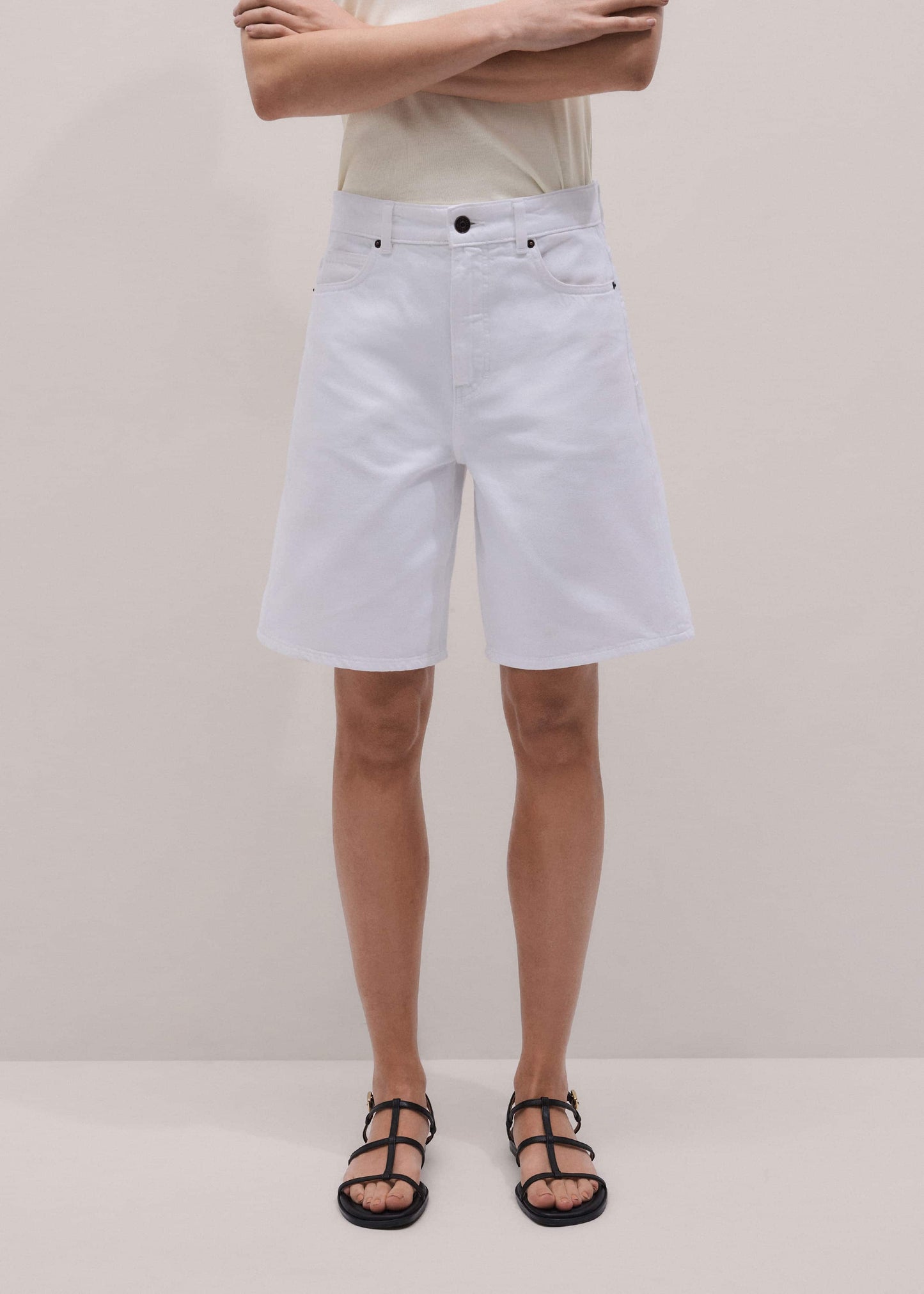 ME and EM Clothing White Bermuda Short