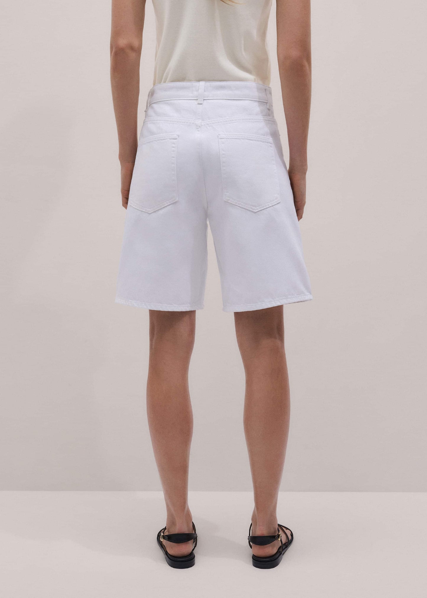 ME and EM Clothing White Bermuda Short