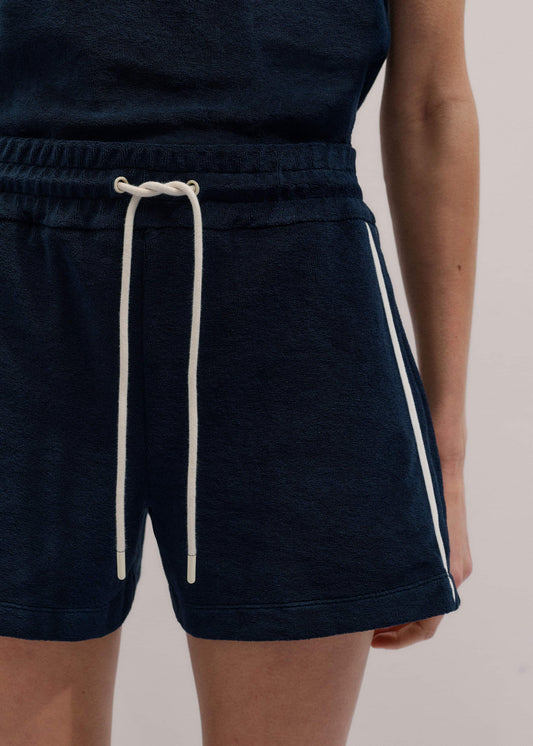 ME and EM Clothing Navy Rib Trim Track Short