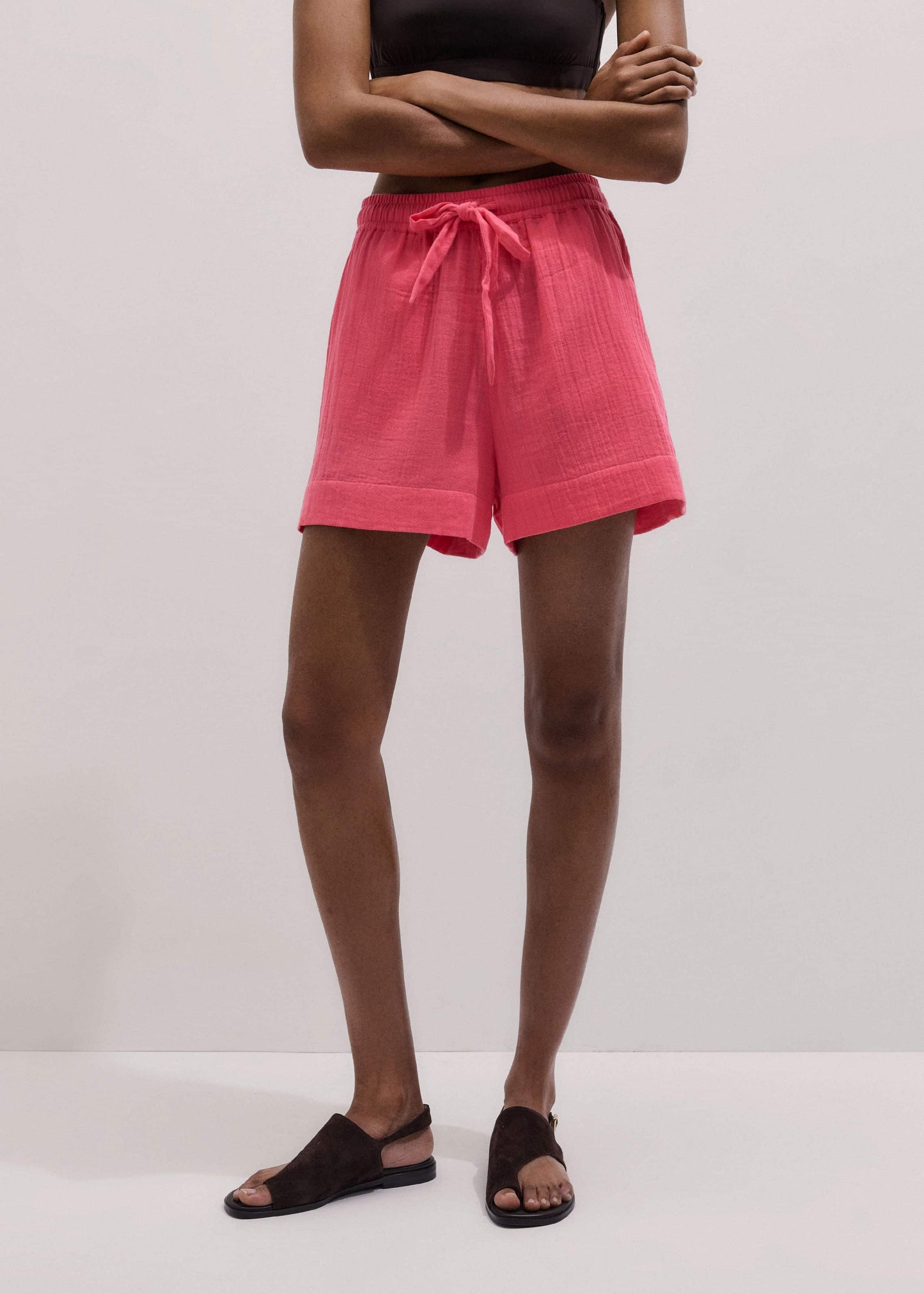 ME and EM Clothing Pink Cheesecloth Summer Short