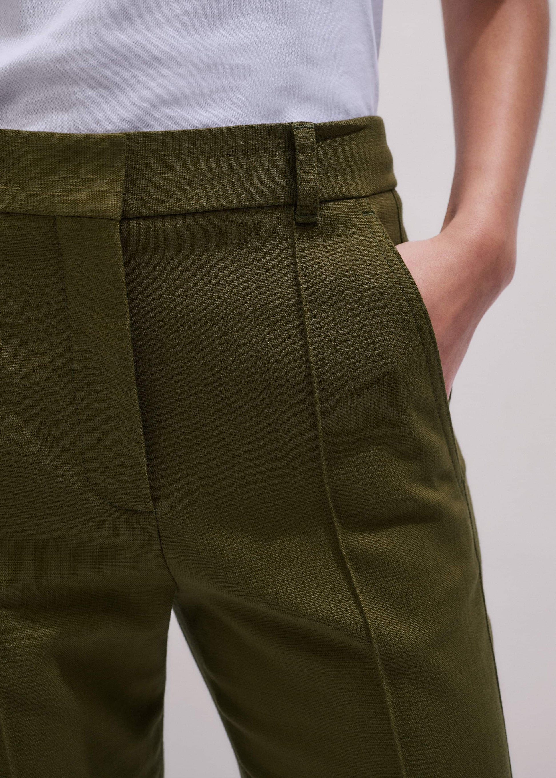 ME and EM Clothing Olive Green Slim Crop Pant