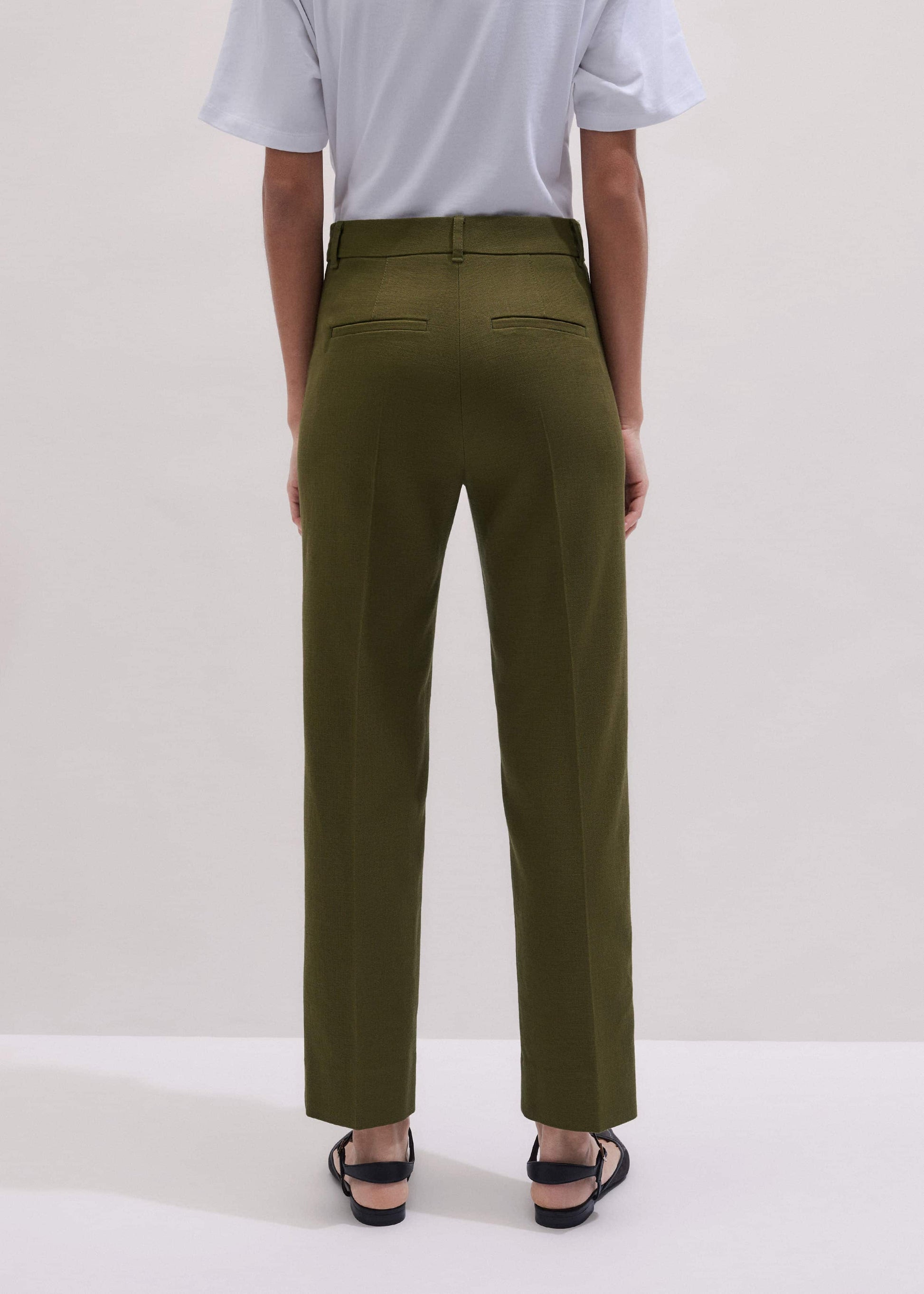 ME and EM Clothing Olive Green Slim Crop Pant