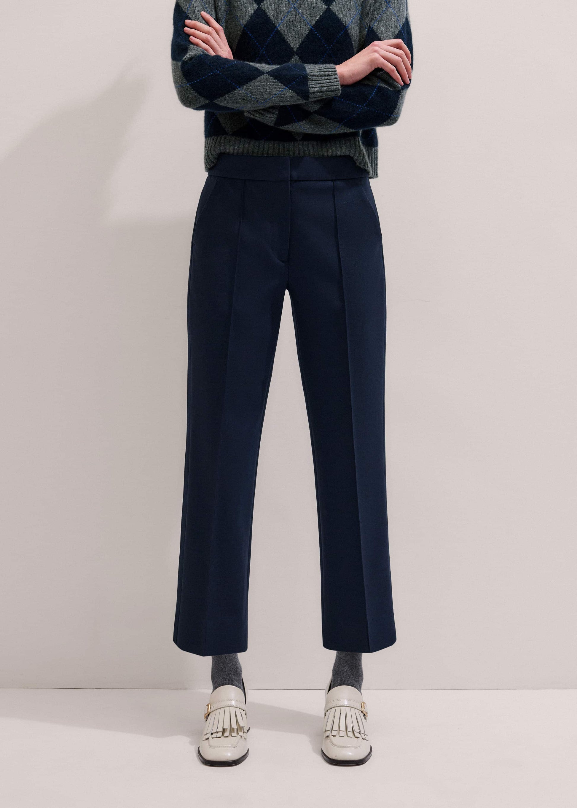 ME and EM Clothing Navy Slim Crop Forever Pant | Pants