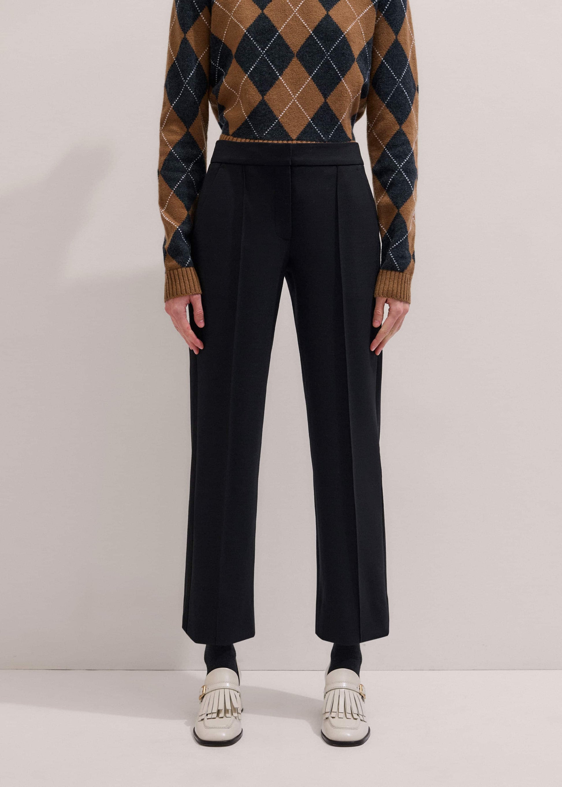 ME and EM Clothing Black Slim Crop Tux Pant | Pants