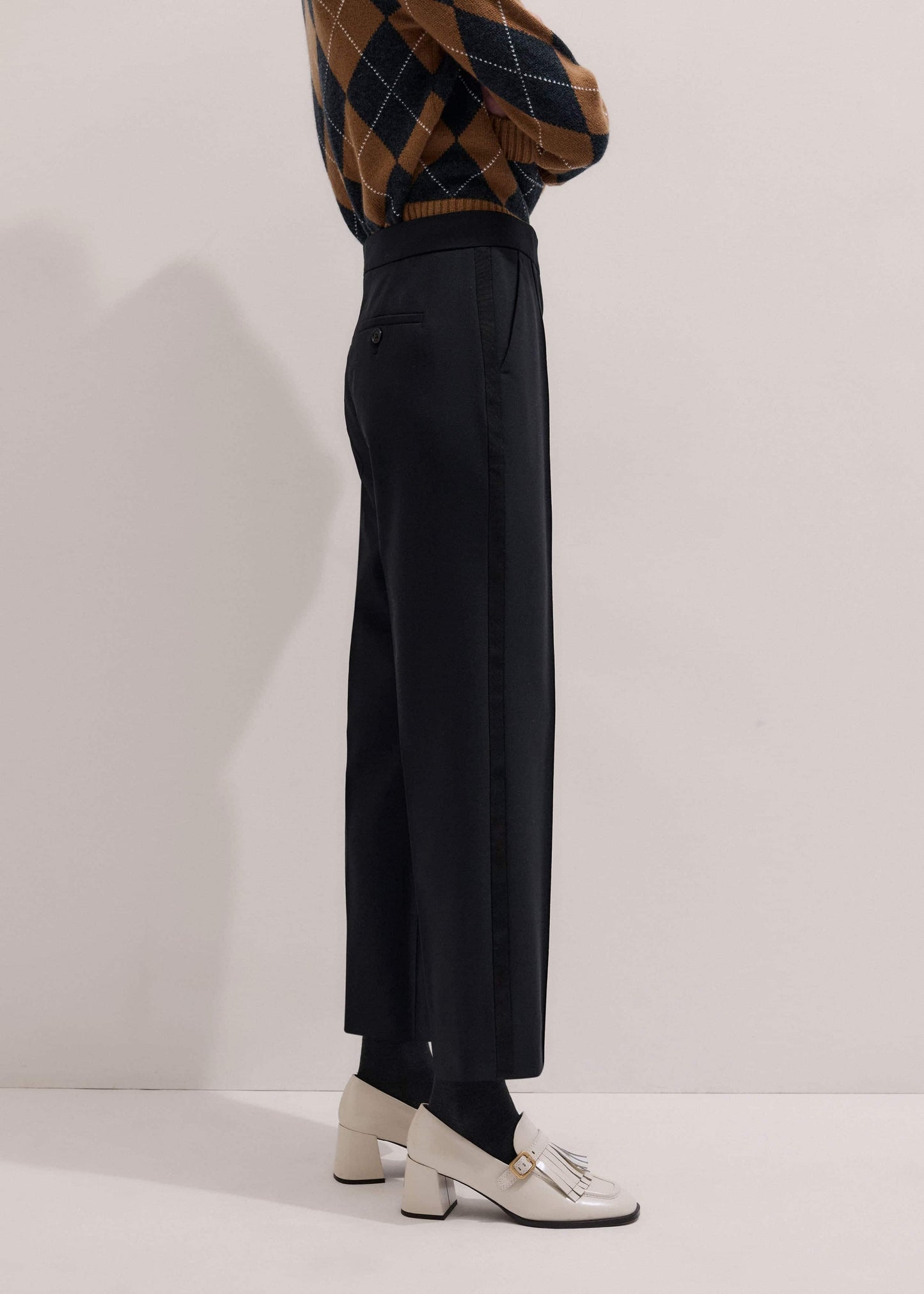 ME and EM Clothing Black Slim Crop Tux Pant | Pants
