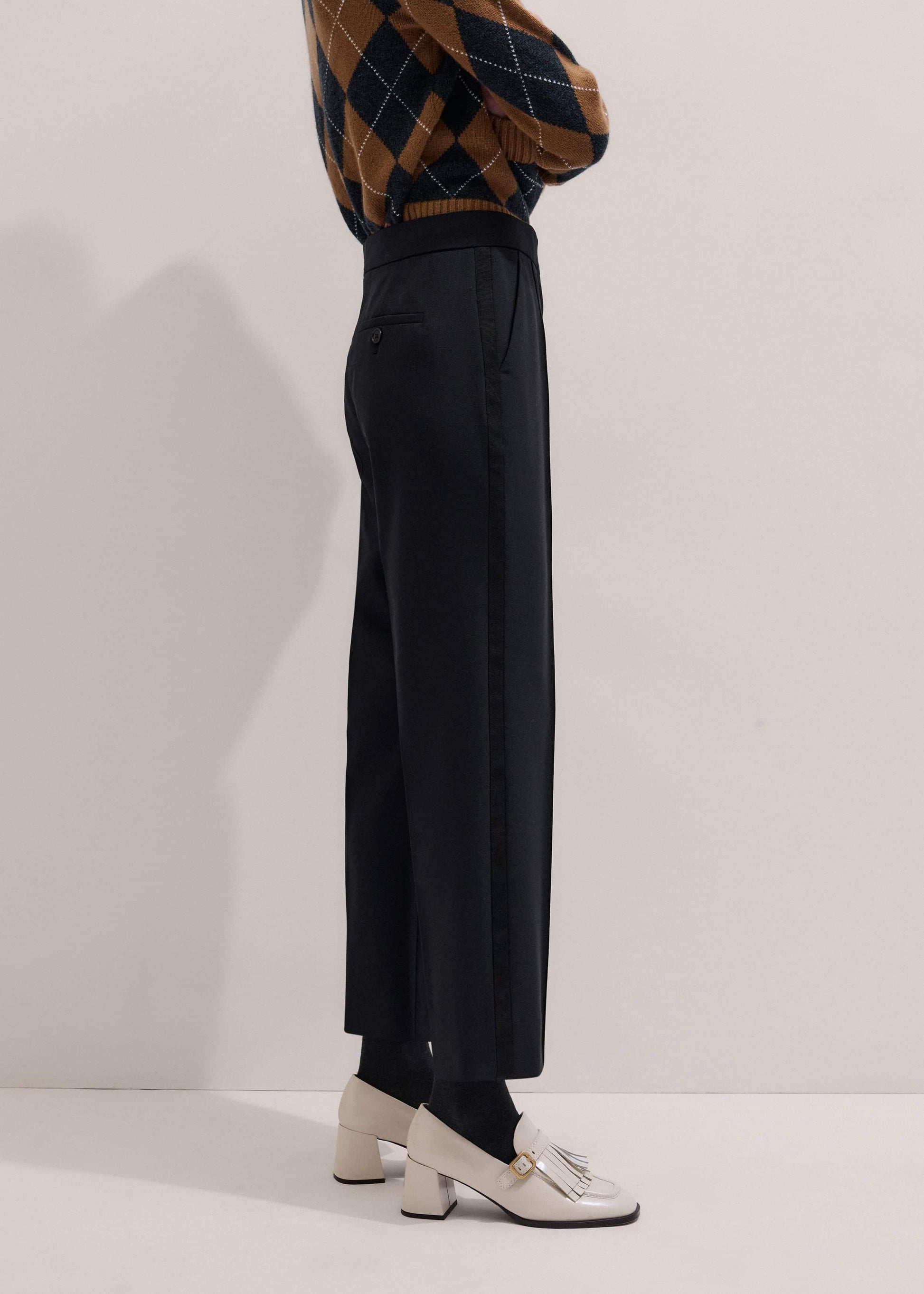 ME and EM Clothing Black Slim Crop Tux Pant | Pants
