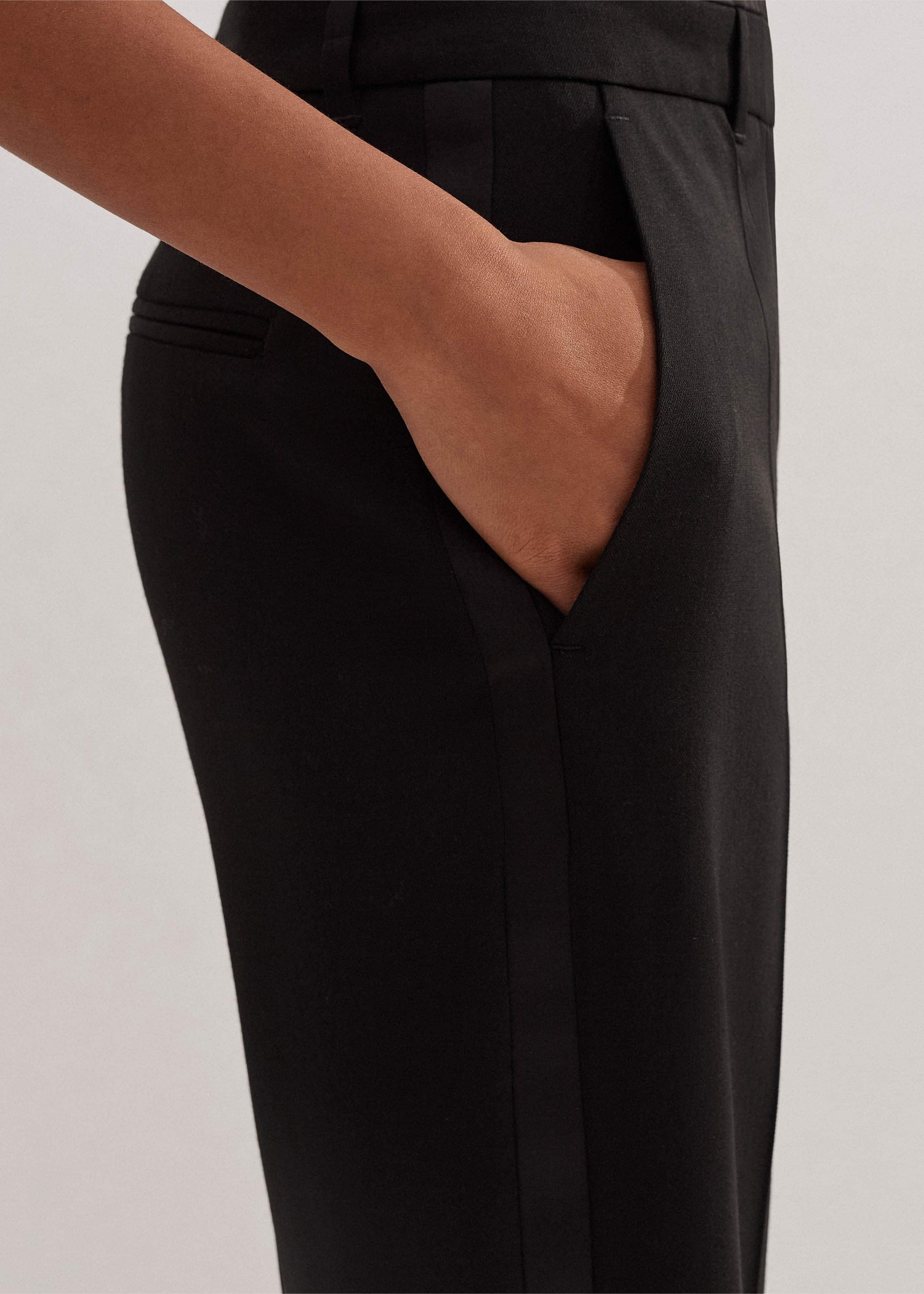 ME and EM Clothing Black Slim Crop Forever Tux Pant | Woven Pants
