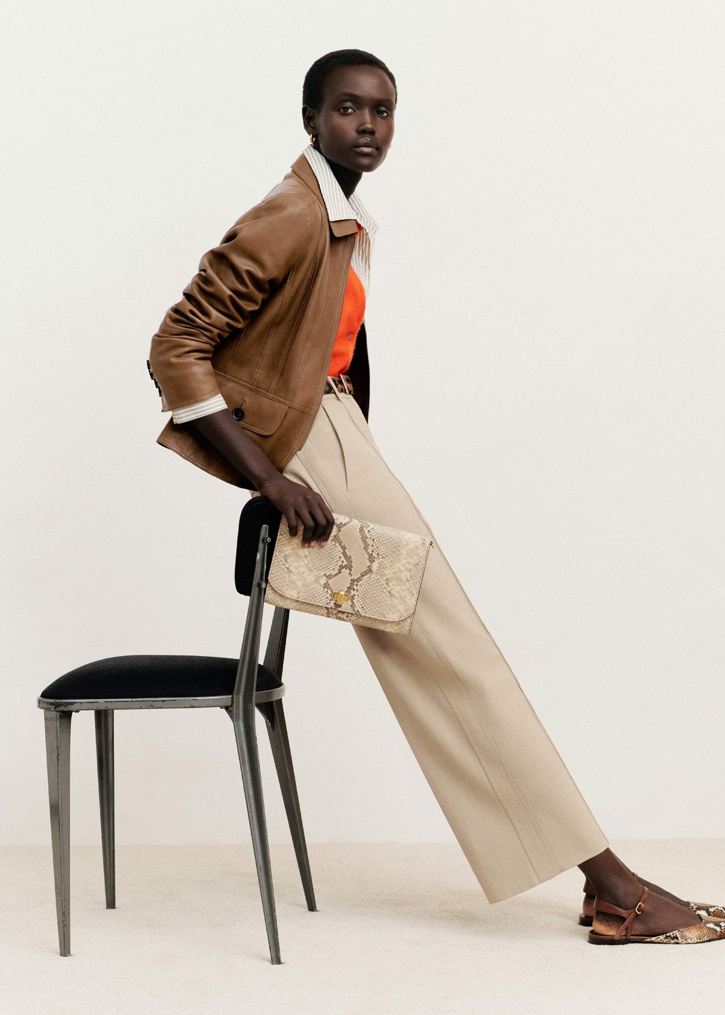 ME and EM Clothing Sand Tailored Straight Crop Pant