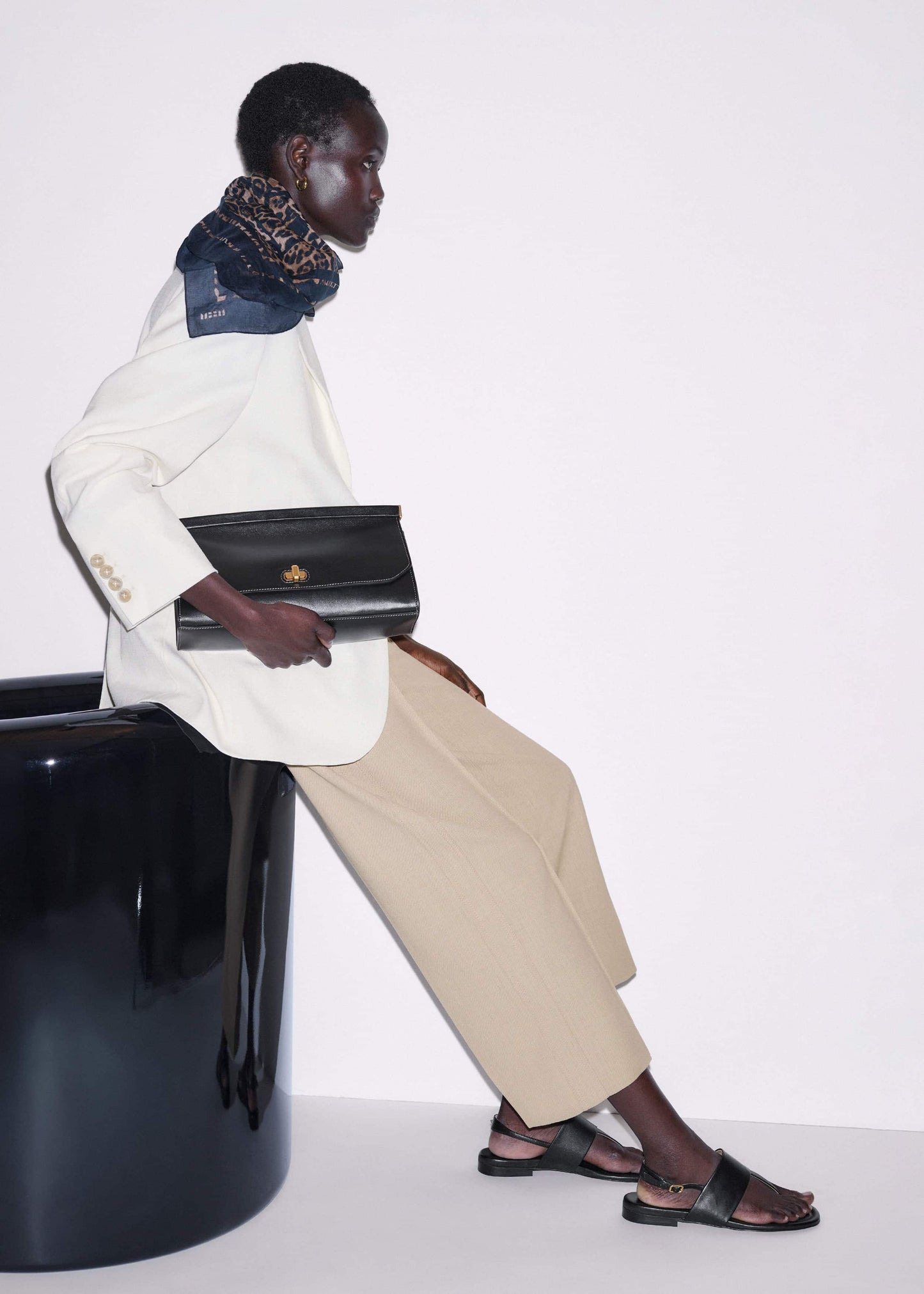 ME and EM Clothing Sand Tailored Straight Crop Pant