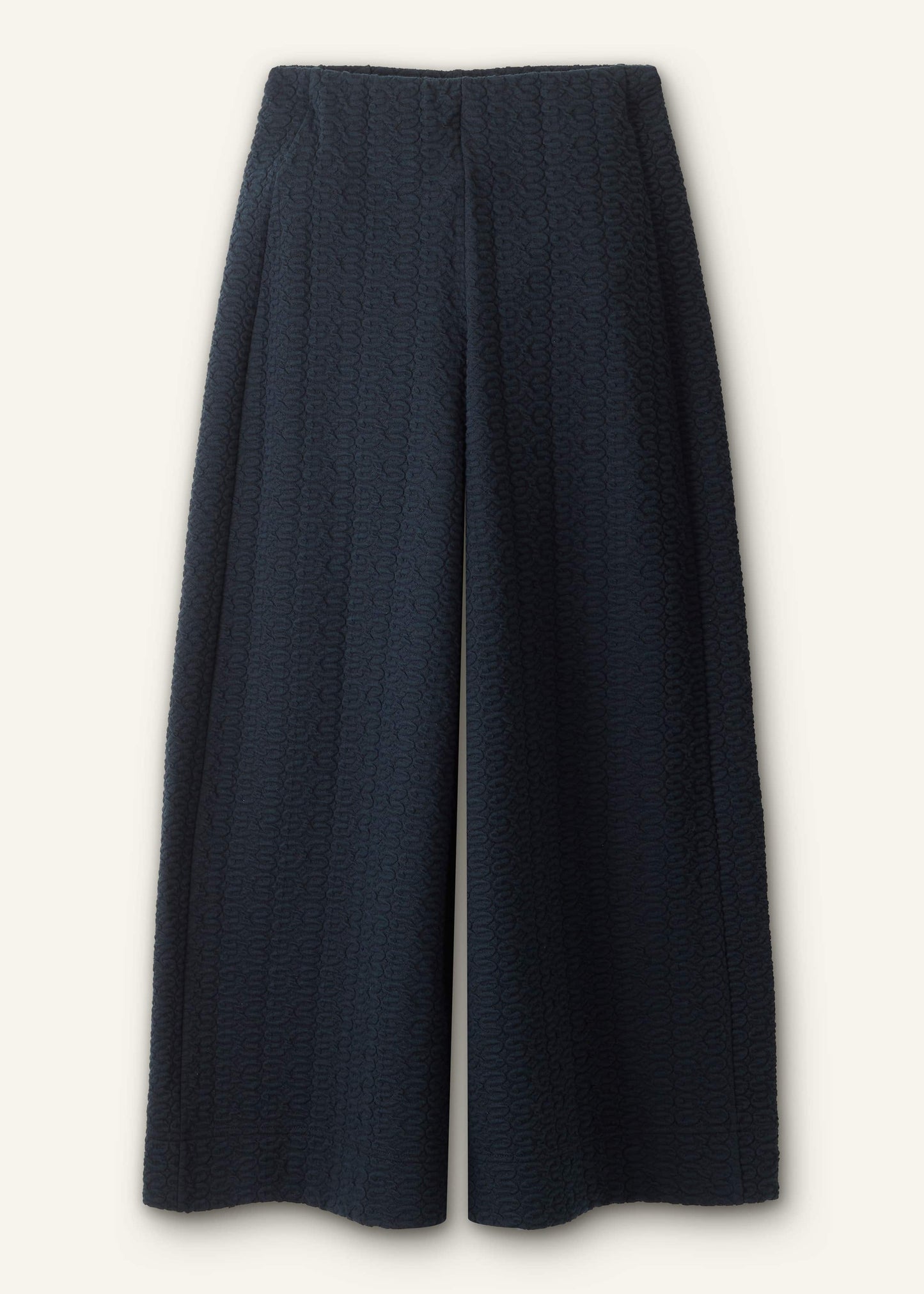 ME and EM Clothing Navy Curling Cross Jacquard Cropped Pant
