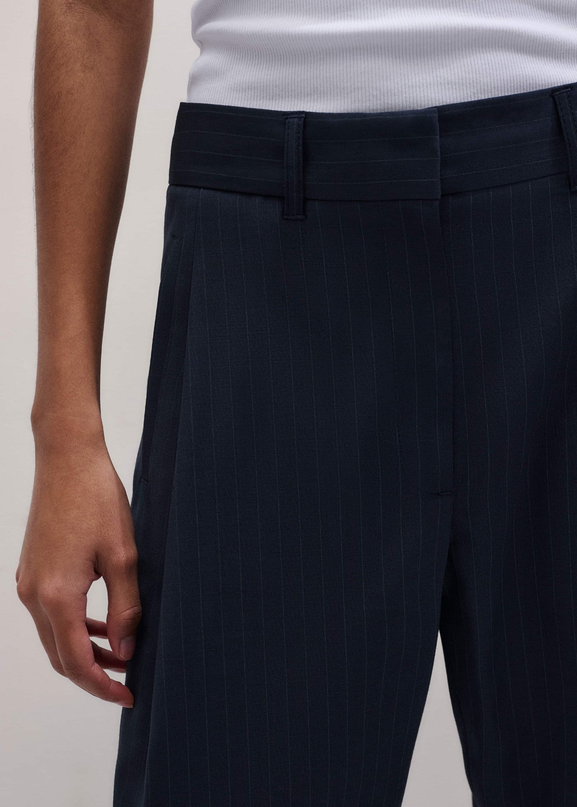 ME and EM Clothing Navy Pinstripe Clever Pant