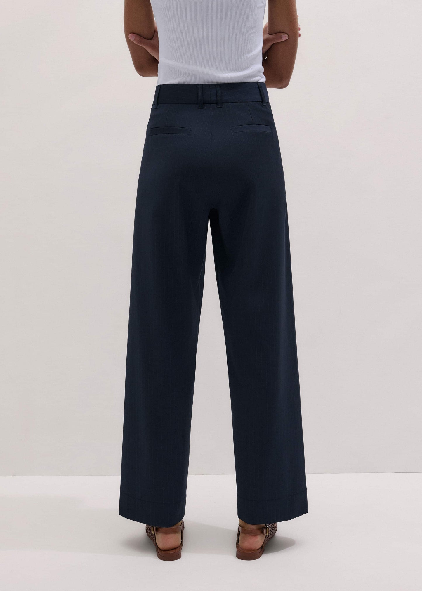 ME and EM Clothing Navy Pinstripe Clever Pant