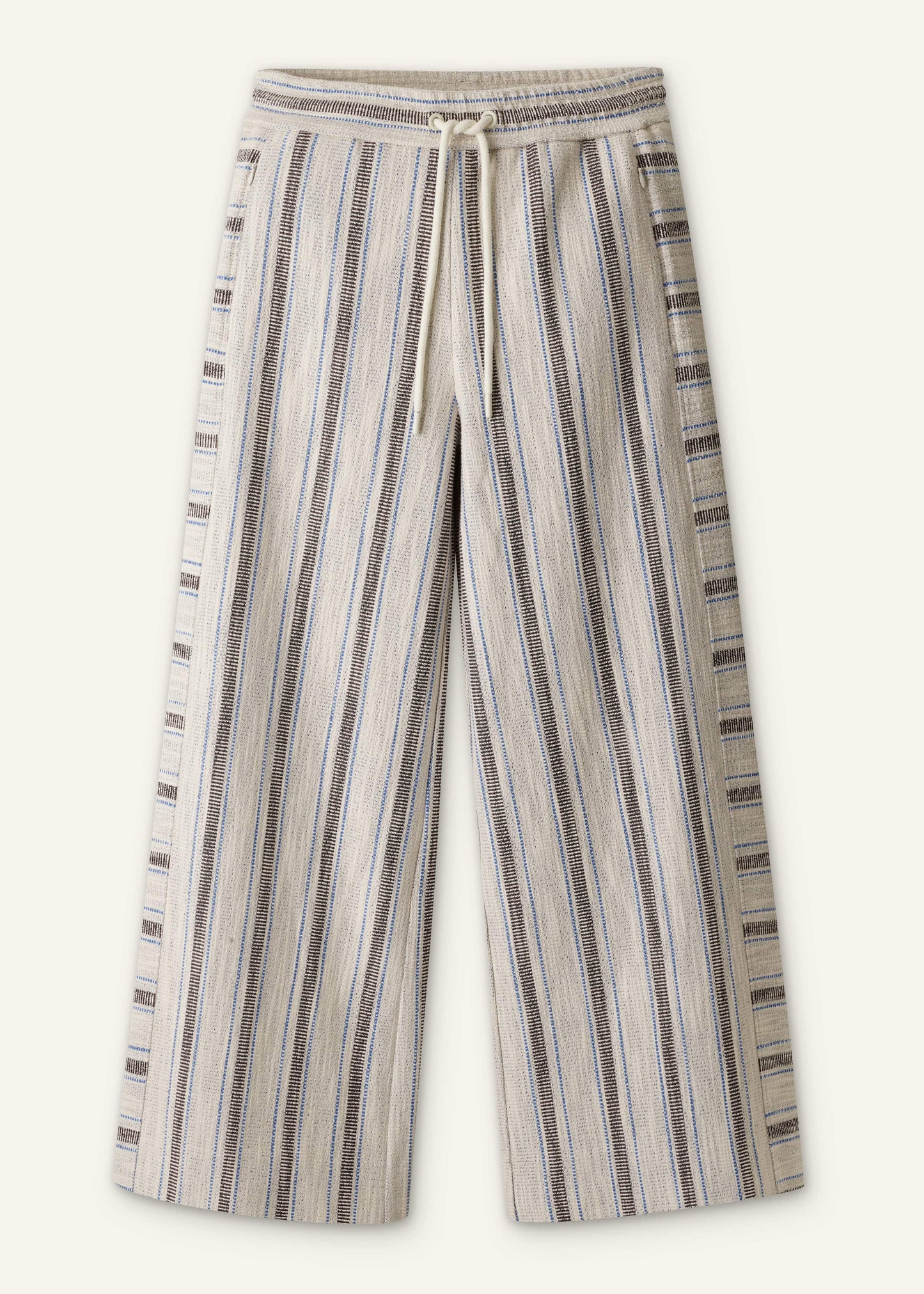ME and EM Clothing Cream Stripe Crop Track Pant