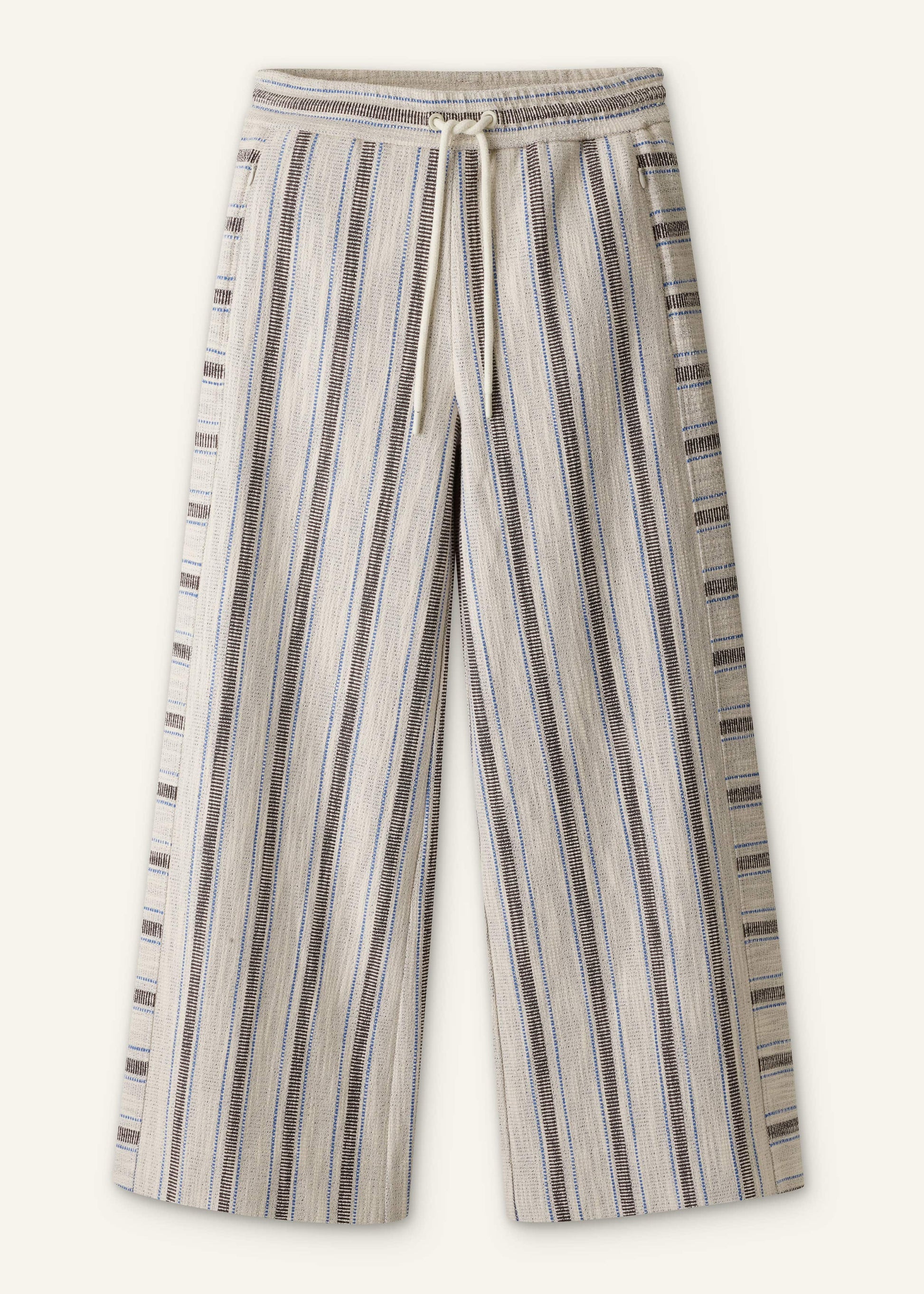 ME and EM Clothing Cream Stripe Crop Track Pant