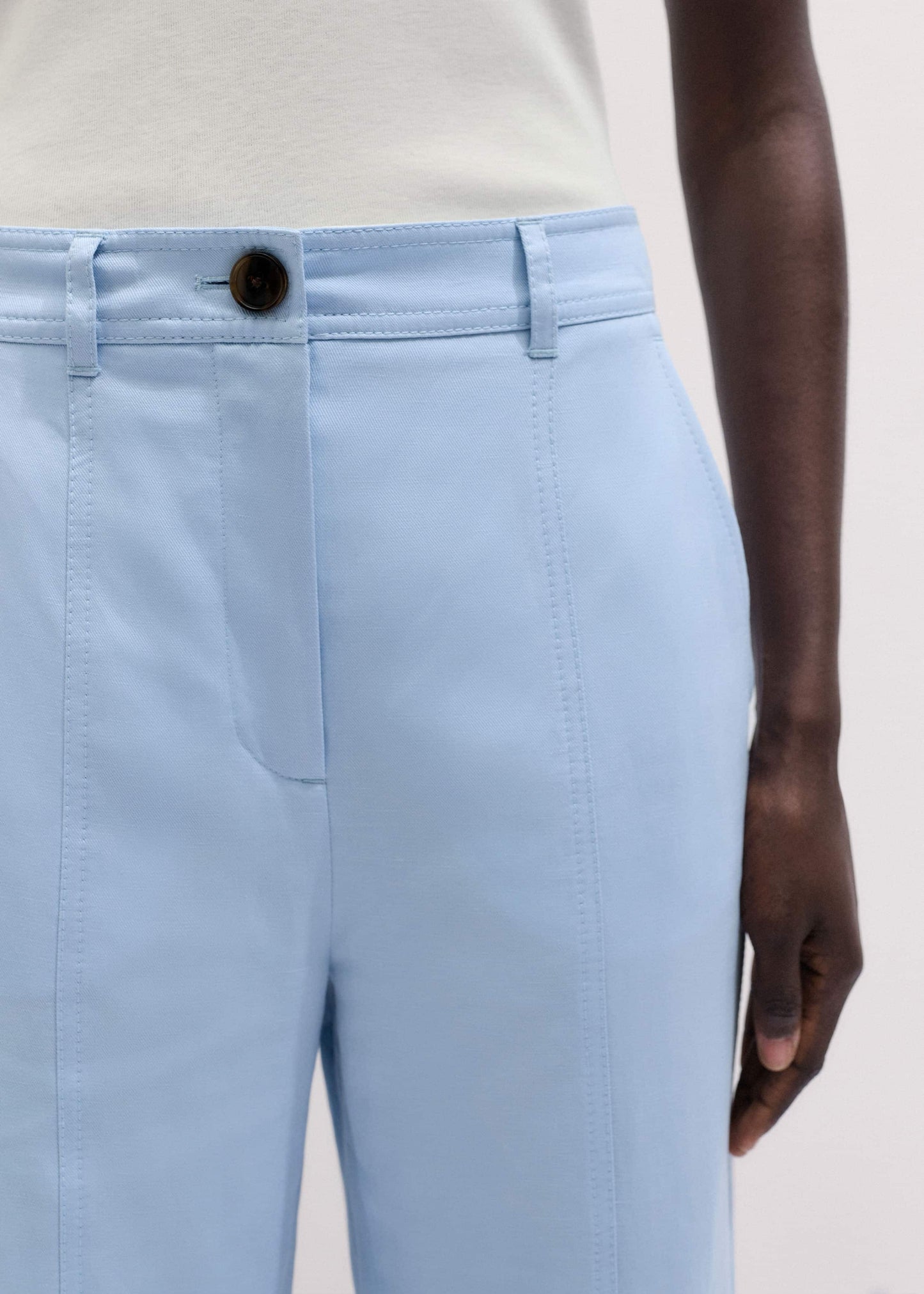 ME and EM Clothing Blue Straight Crop Pant