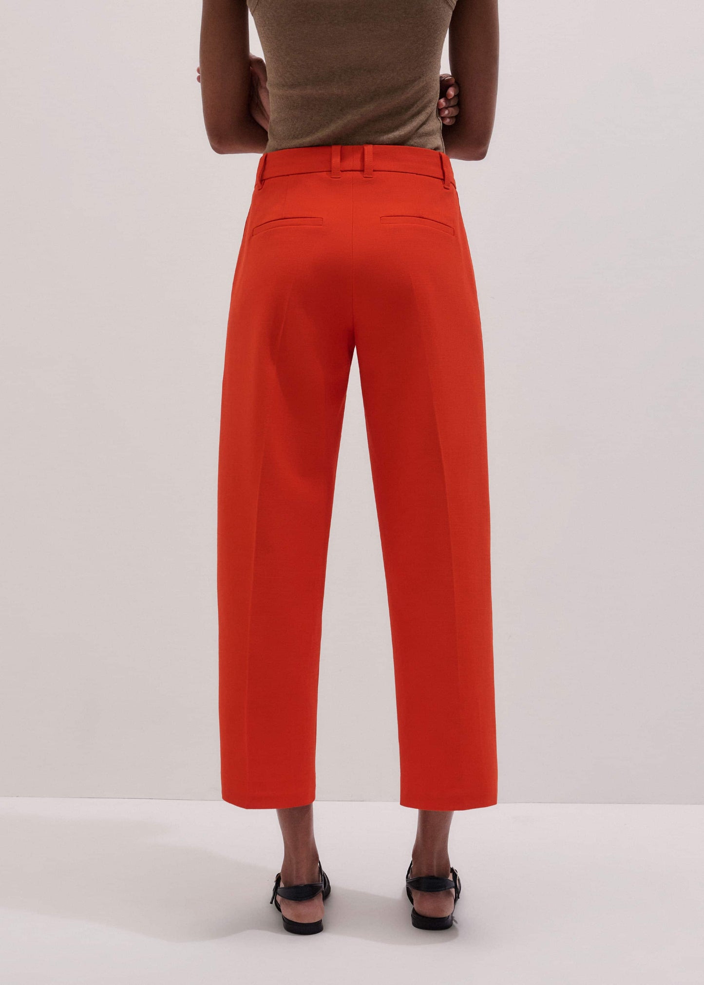 ME and EM Clothing Orange Straight Crop Tailored Pant