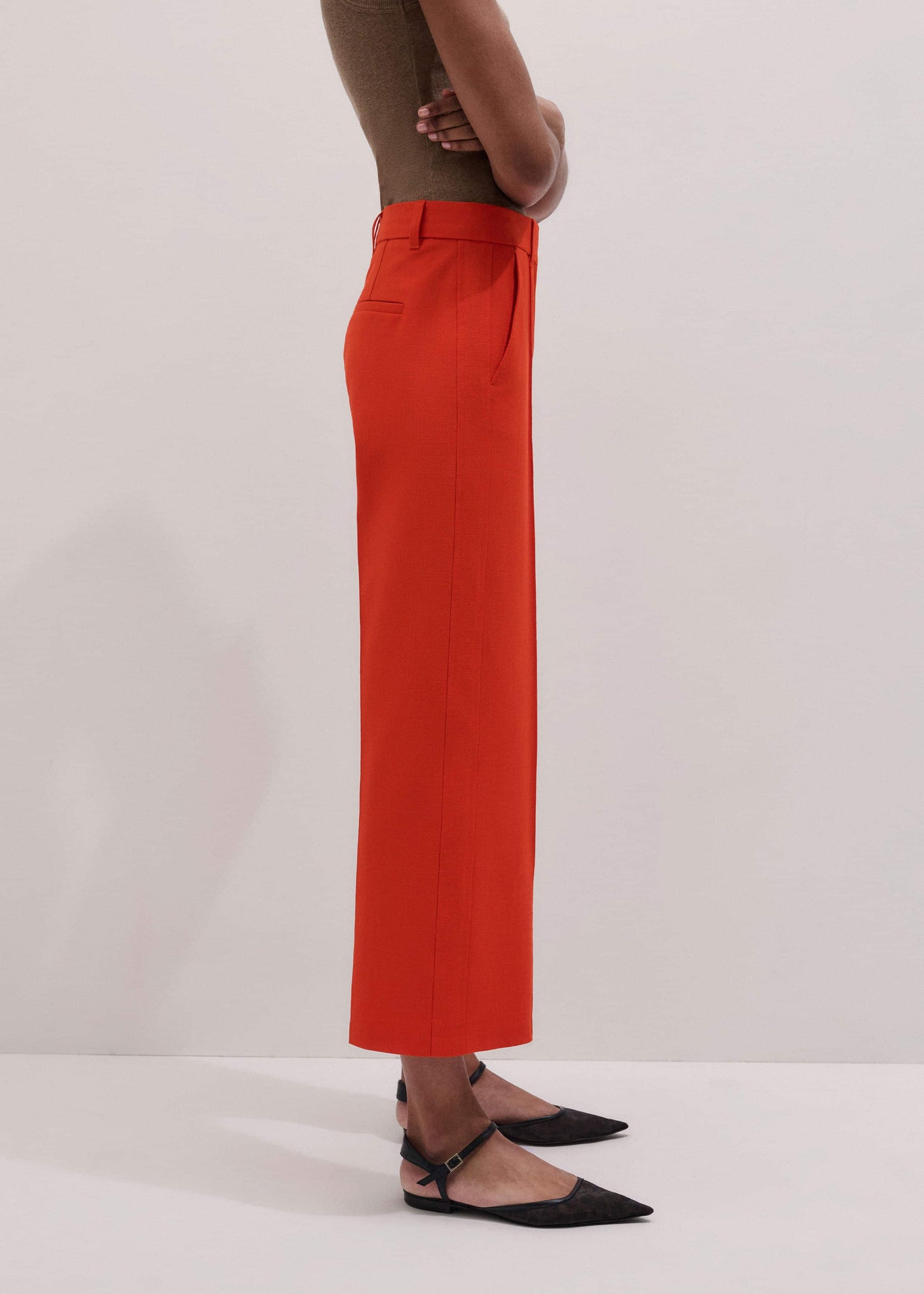 ME and EM Clothing Orange Straight Crop Tailored Pant