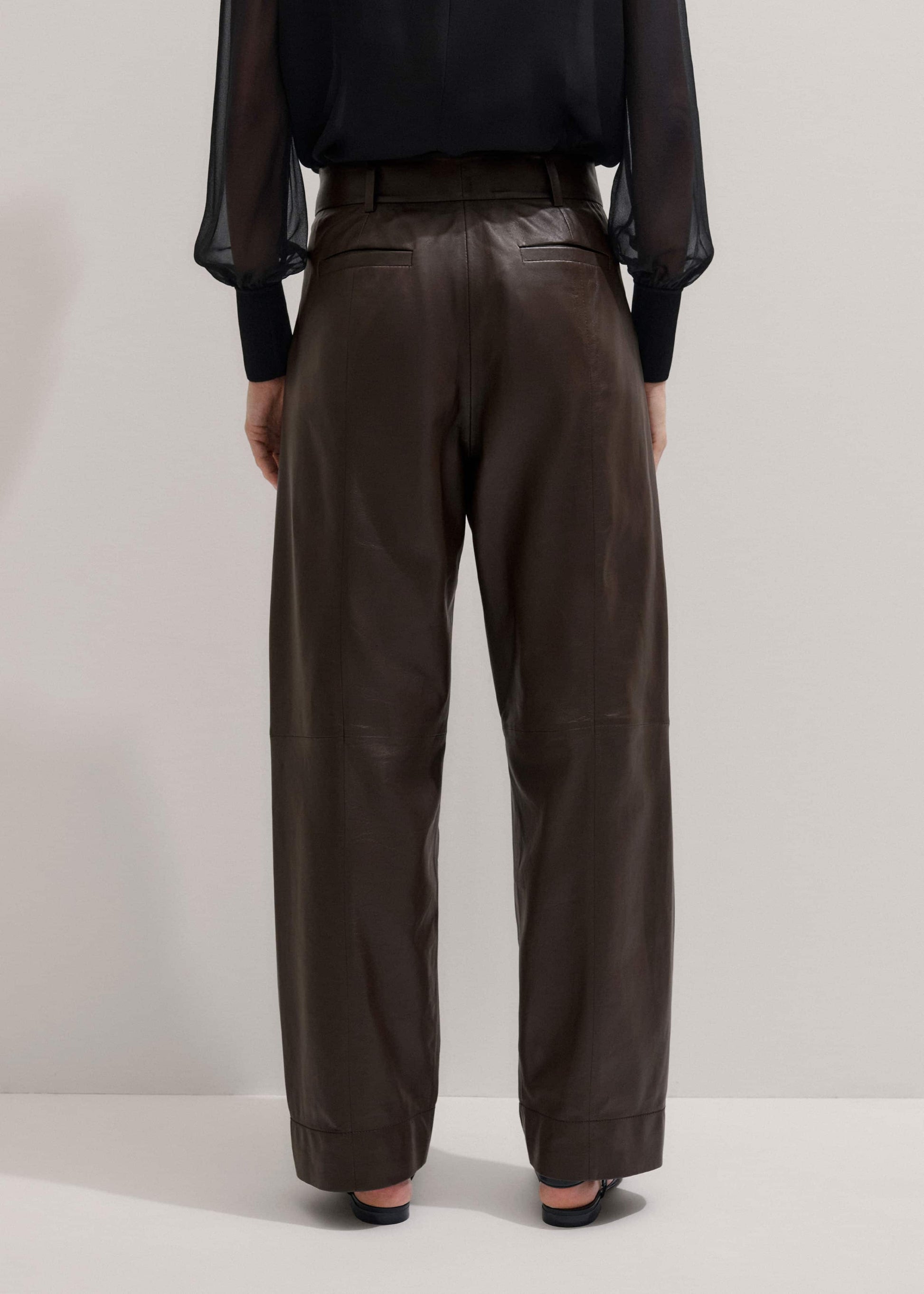 ME and EM Clothing Brown Leather Clever Tapered Pant