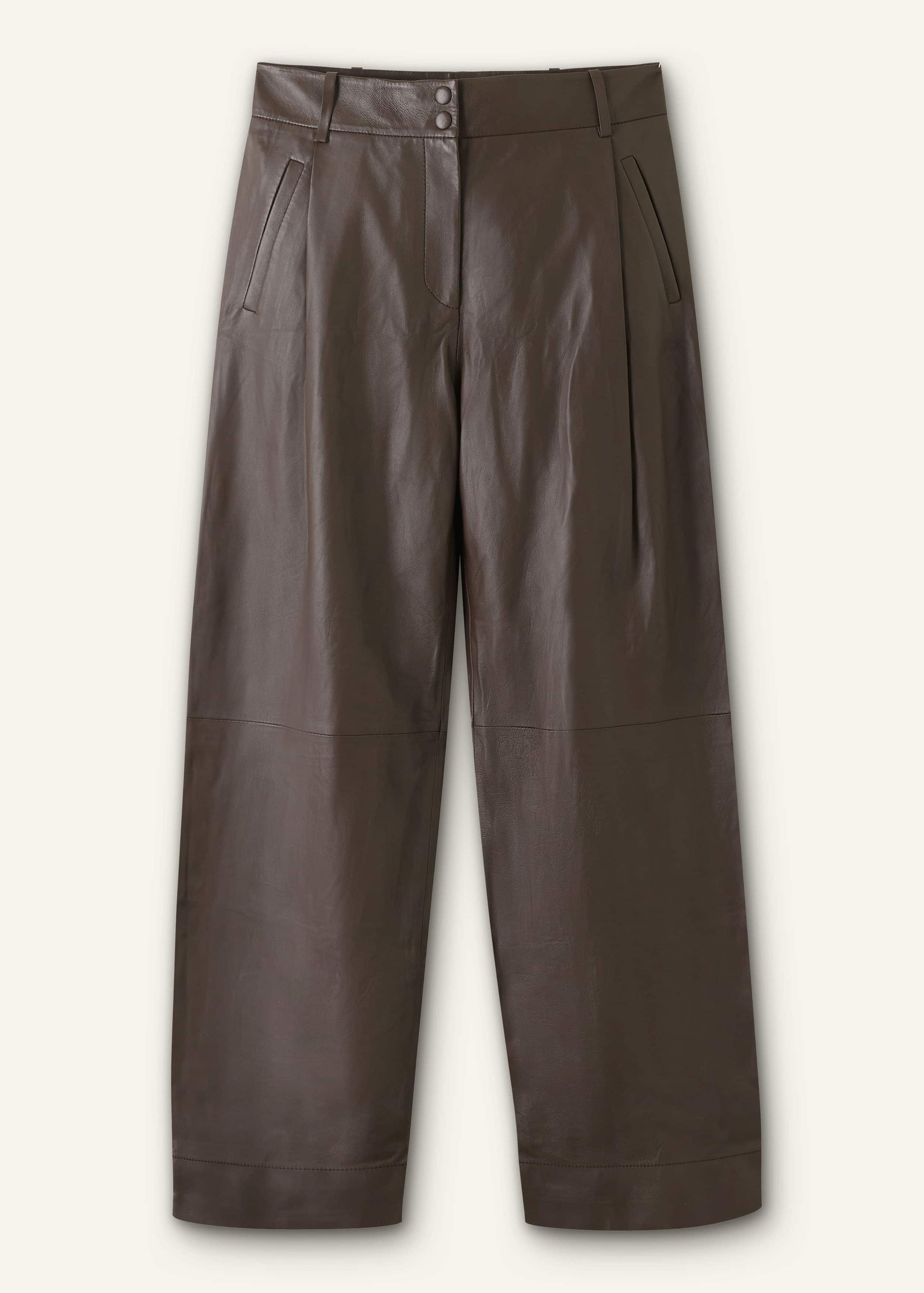 ME and EM Clothing Brown Leather Clever Tapered Pant