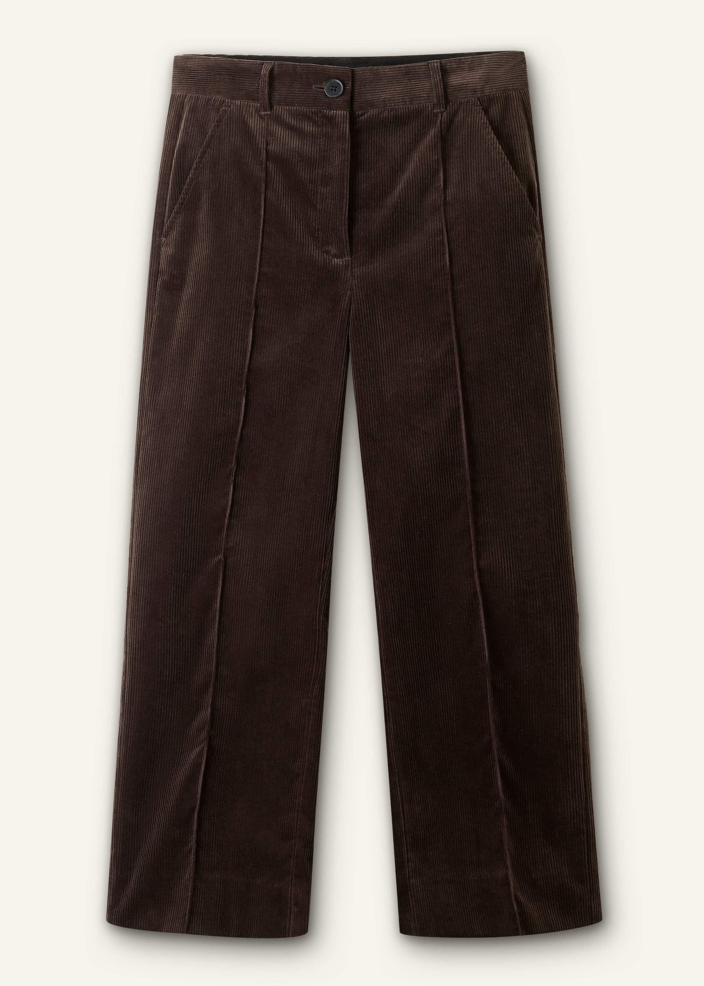 ME and EM Clothing Brown Italian Cord Straight Crop Pant