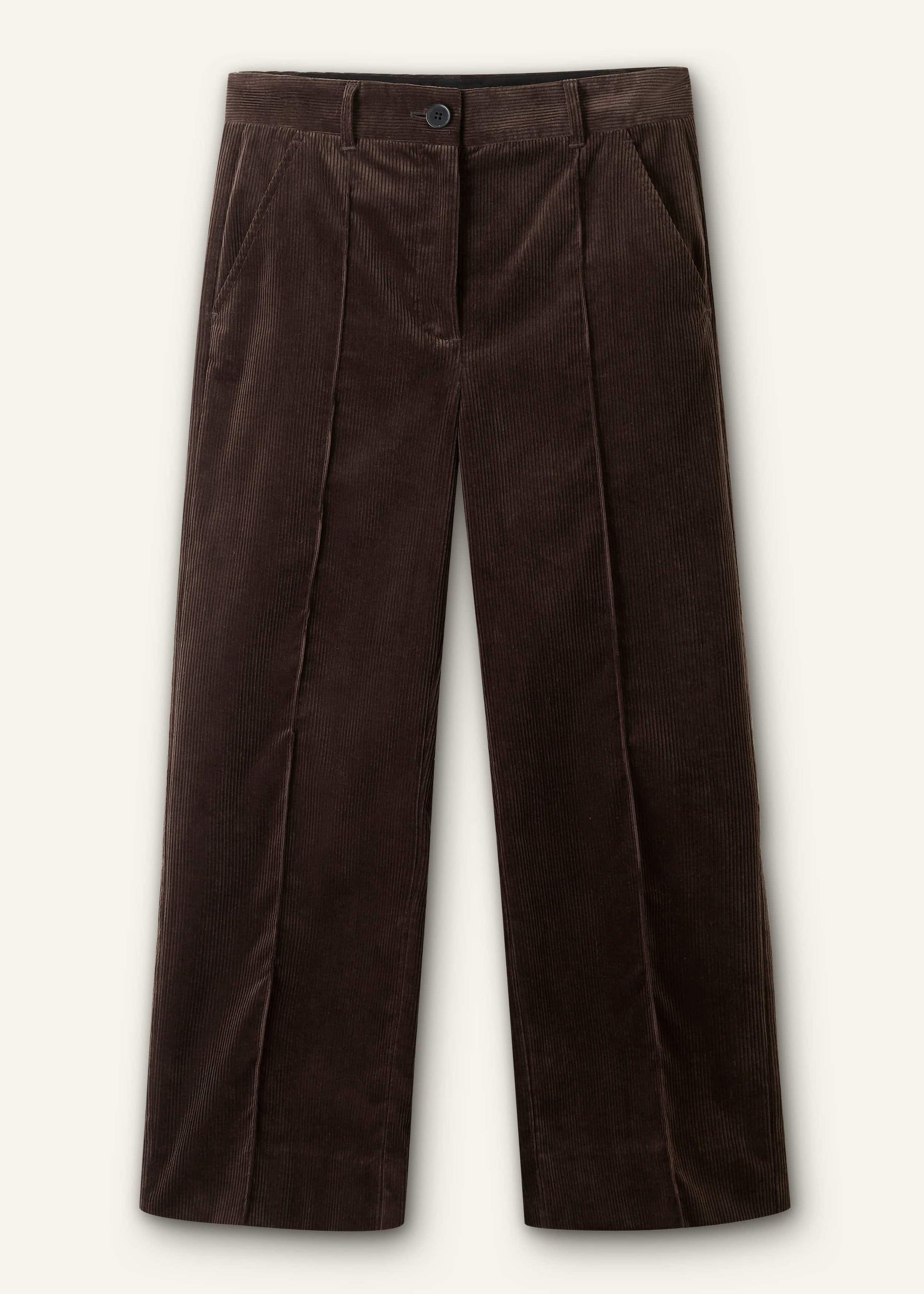 ME and EM Clothing Brown Italian Cord Straight Crop Pant