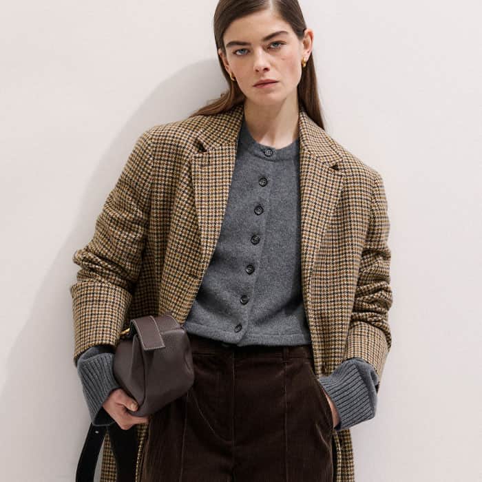 ME and EM Clothing Brown Italian Cord Straight Crop Pant