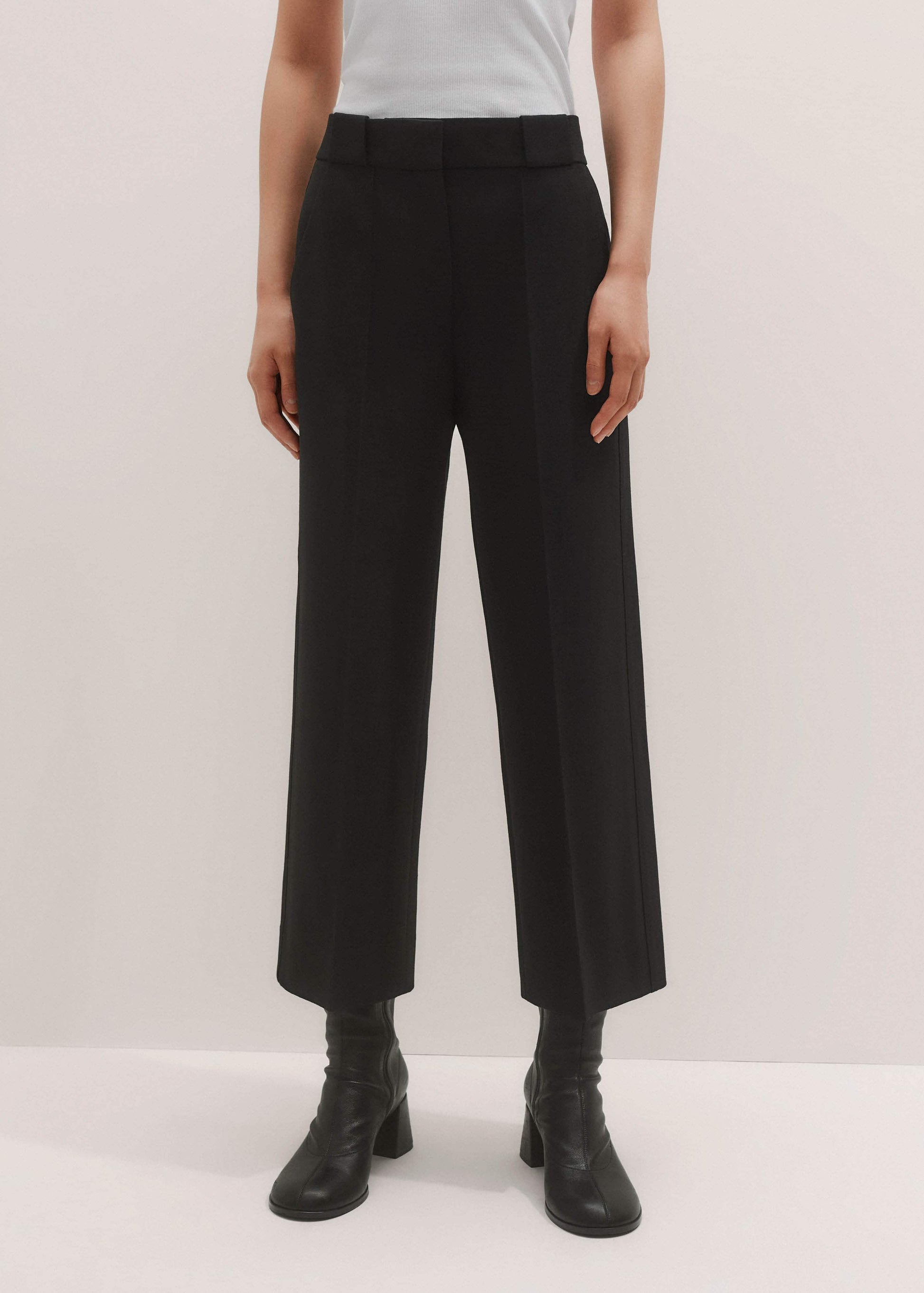 ME and EM Clothing Black Straight Crop Pant