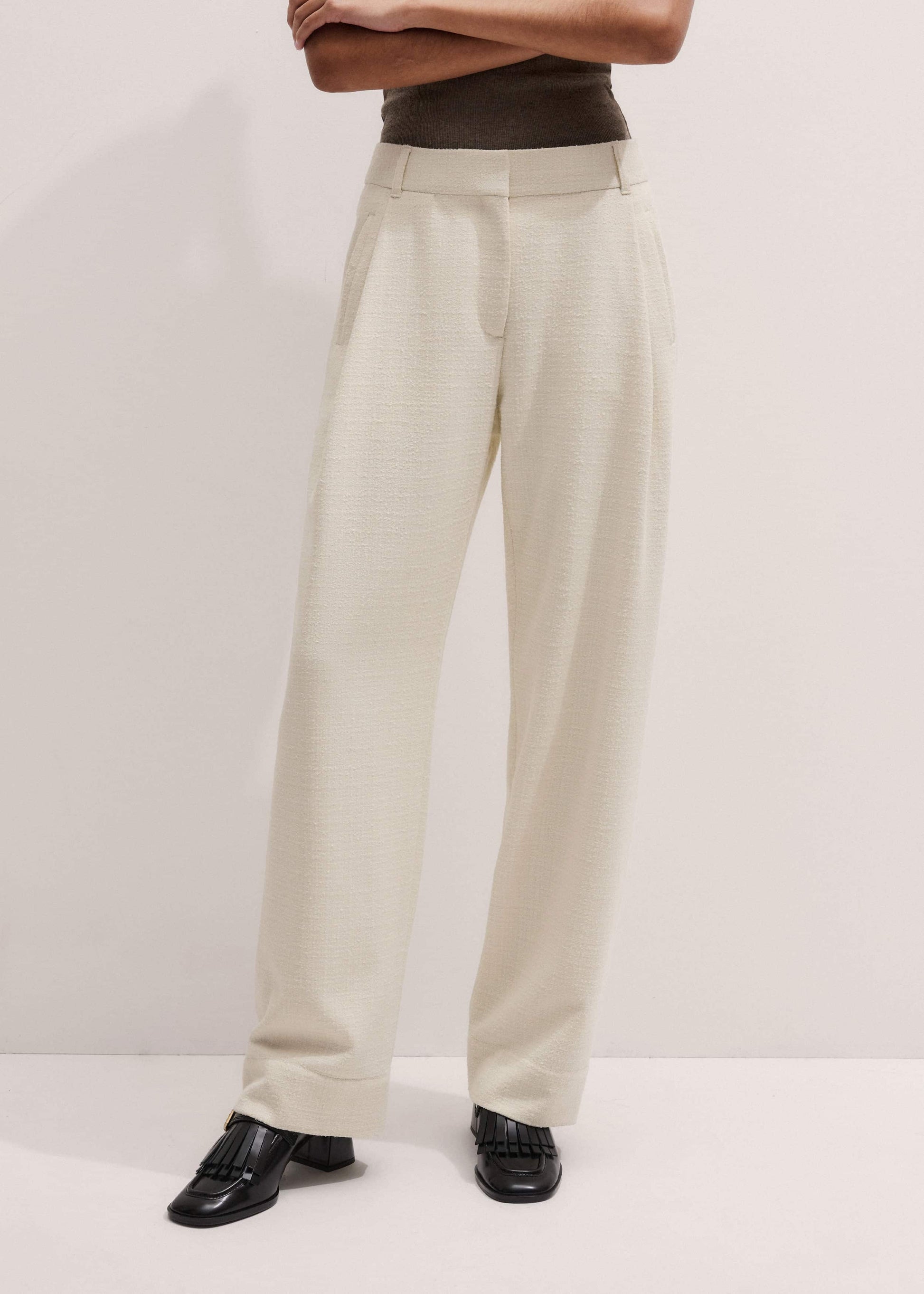 ME and EM Clothing Ivory Clever Tapered Pant