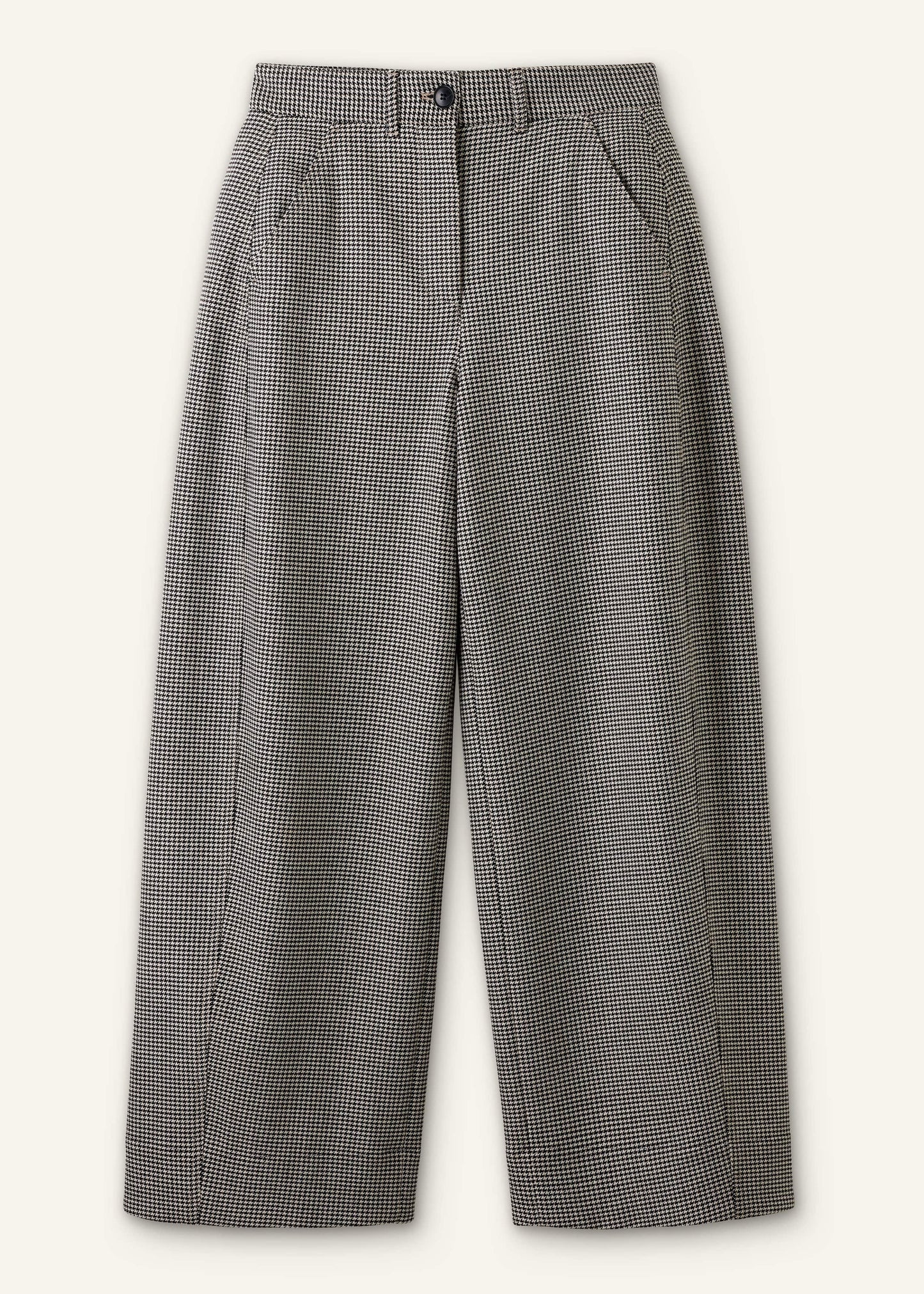 ME and EM Clothing Ivory Houndstooth Extreme Tapered Pant