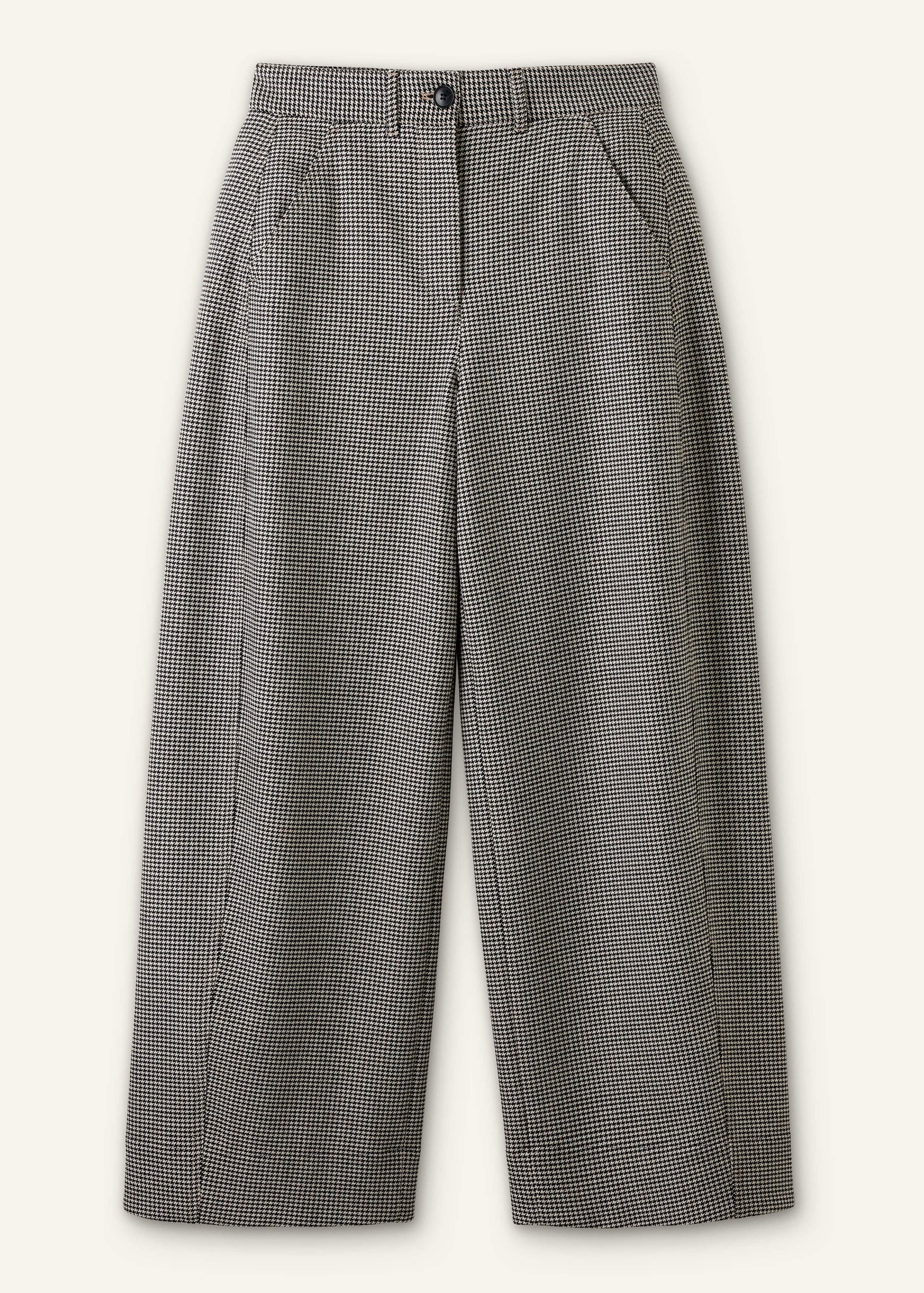 ME and EM Clothing Ivory Houndstooth Extreme Tapered Pant