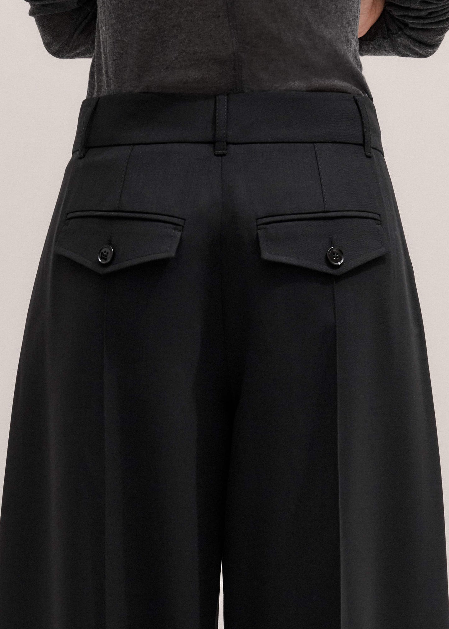 ME and EM Clothing Black Pintuck Taper Pant