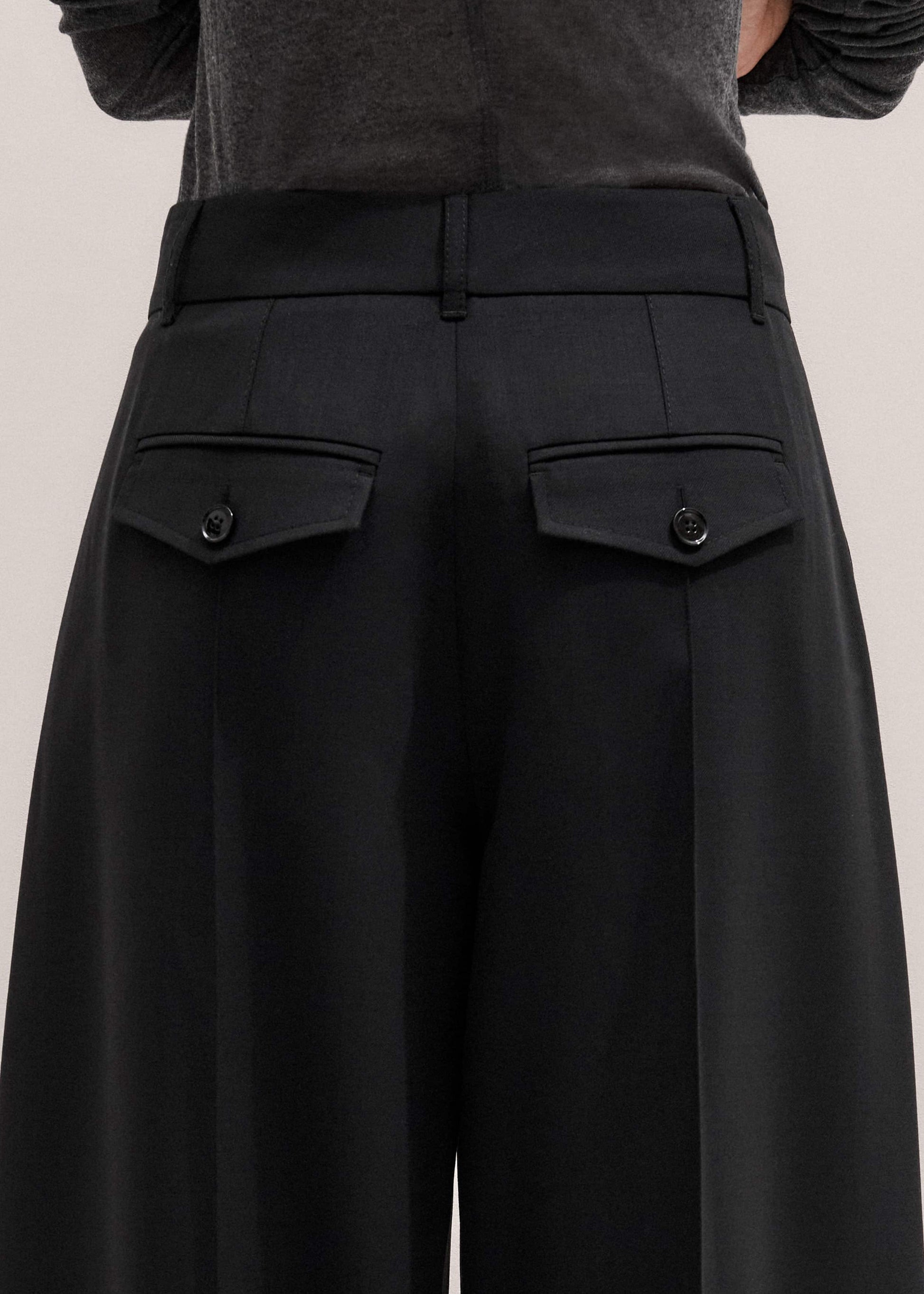 ME and EM Clothing Black Pintuck Taper Pant