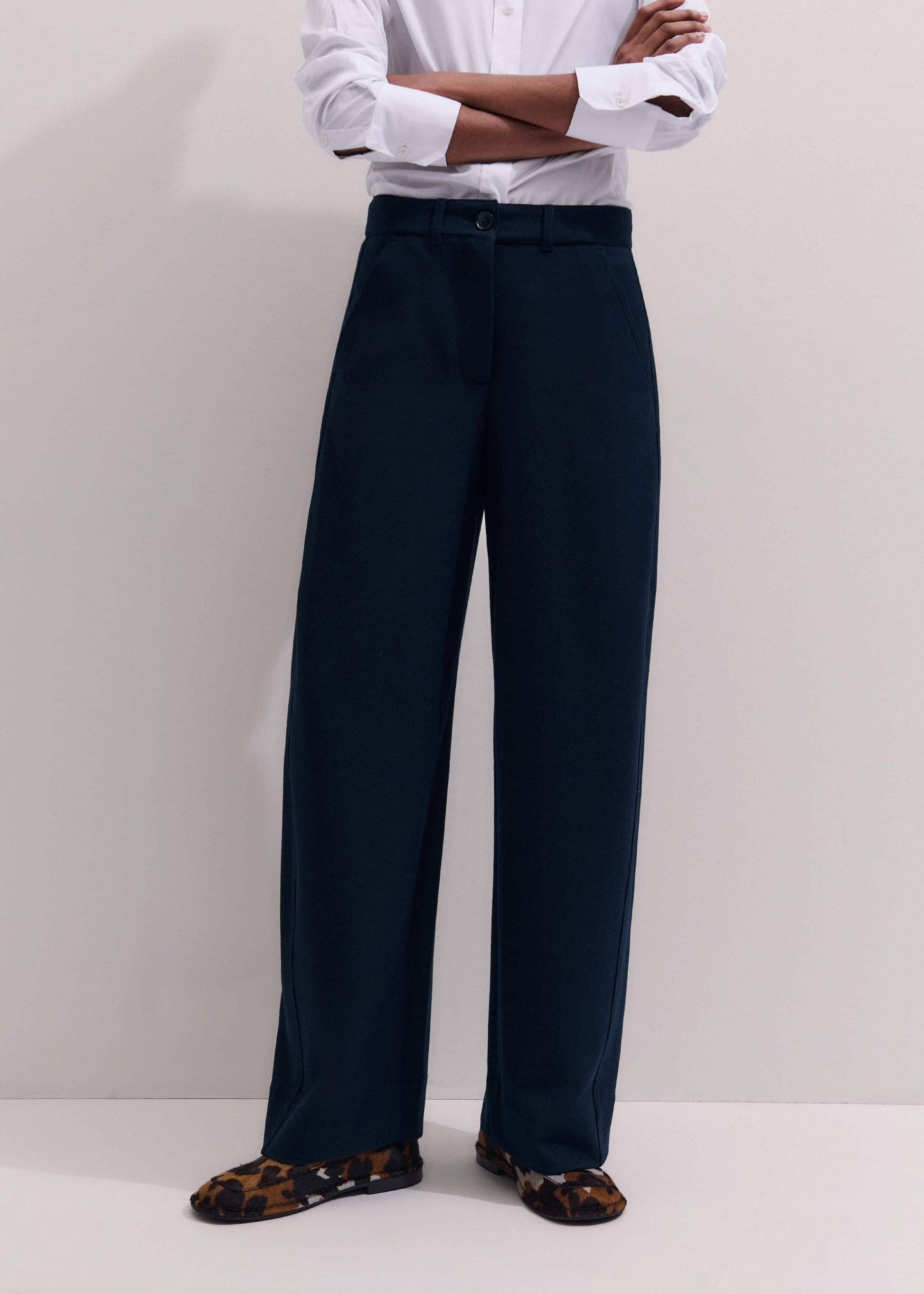 ME and EM Clothing Navy Textured Extreme Tapered Pant