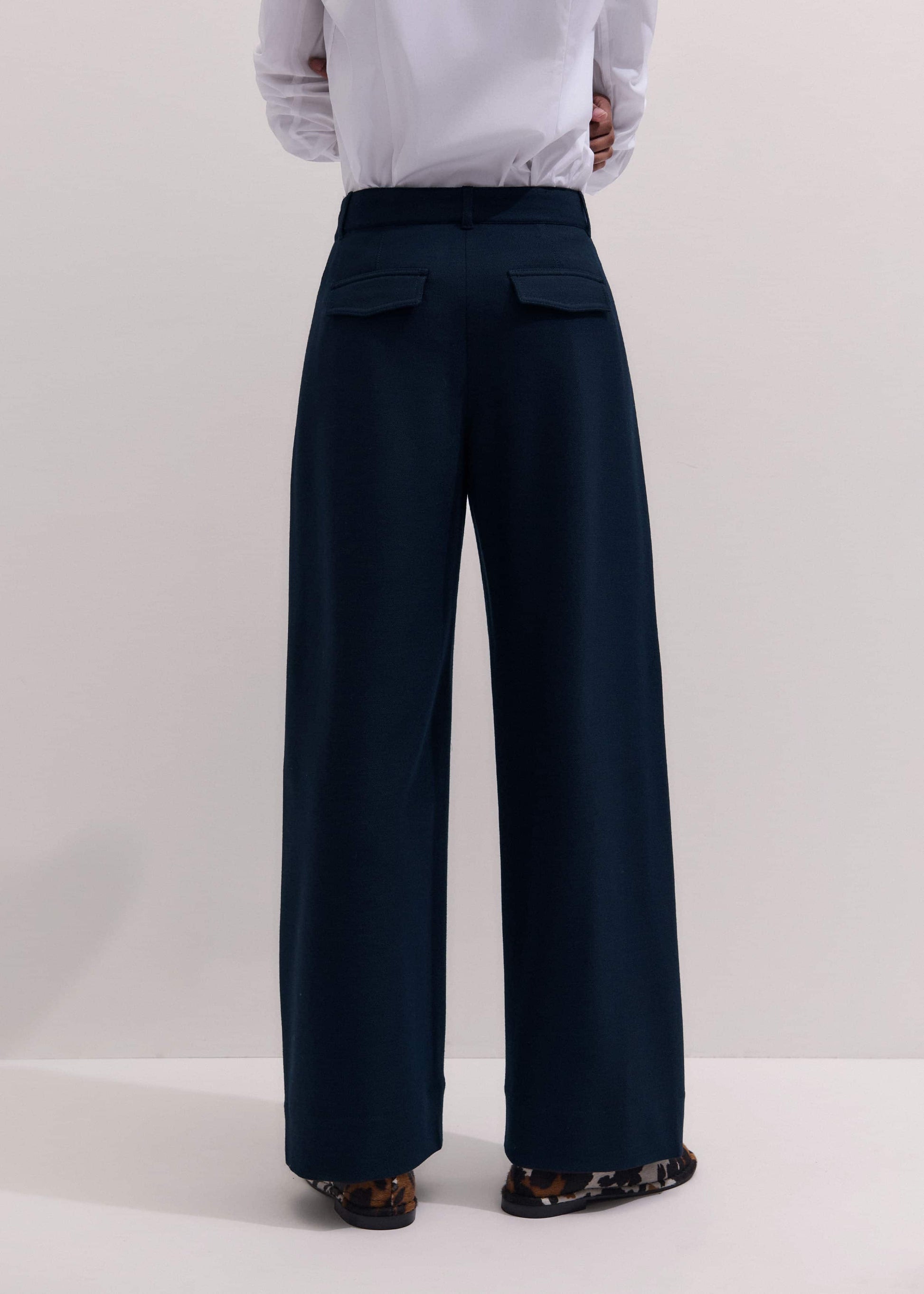 ME and EM Clothing Navy Textured Extreme Tapered Pant