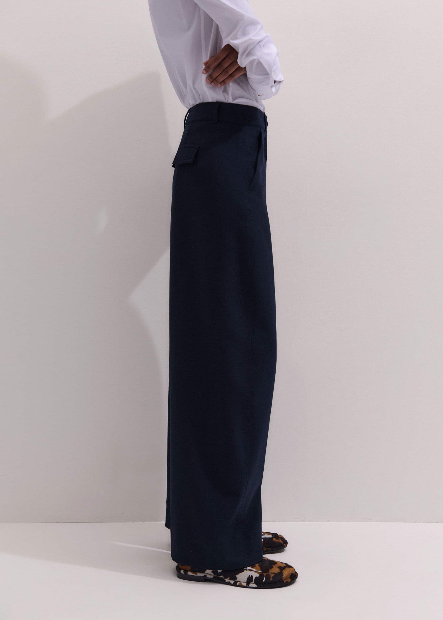ME and EM Clothing Navy Textured Extreme Tapered Pant