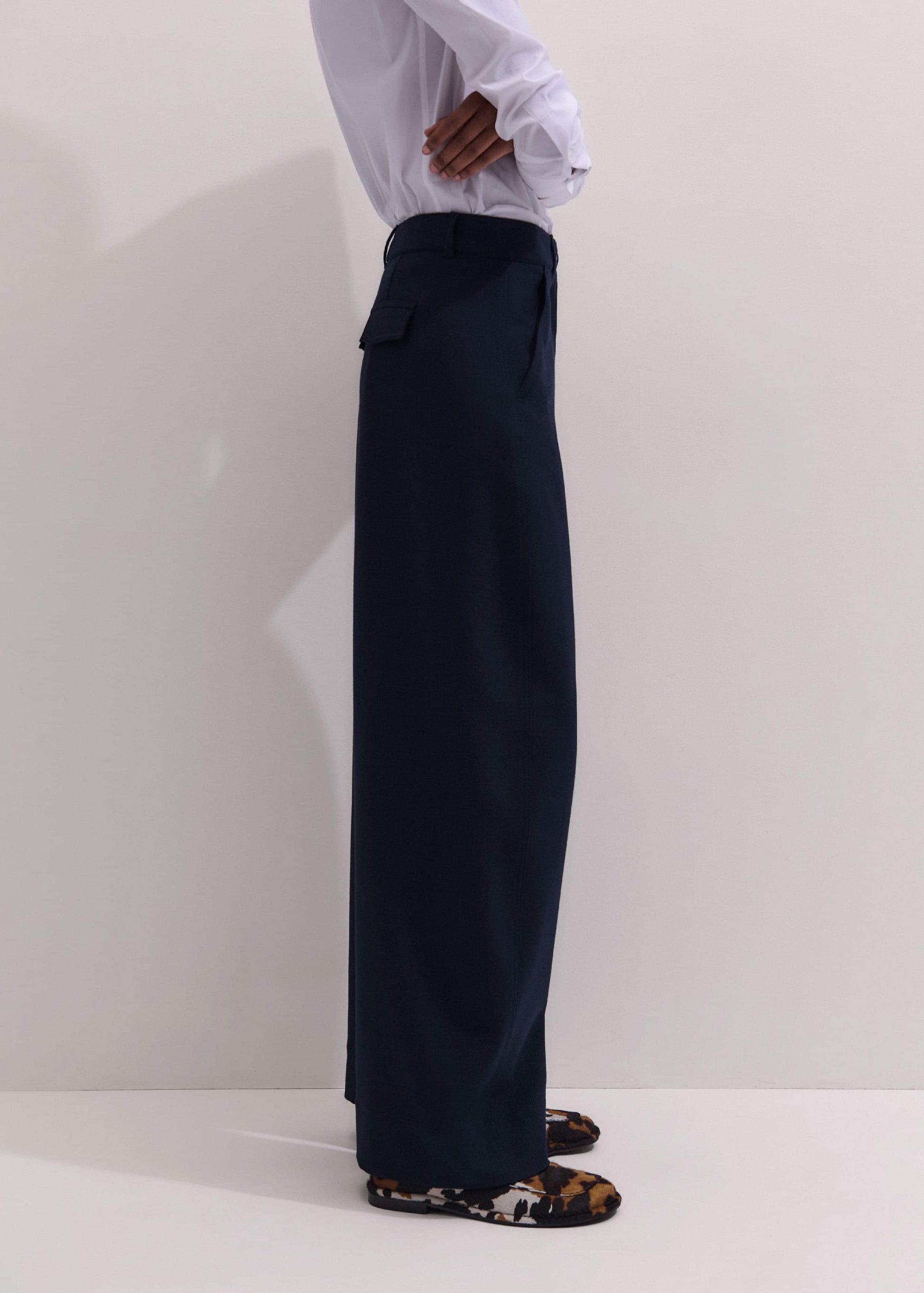 ME and EM Clothing Navy Textured Extreme Tapered Pant