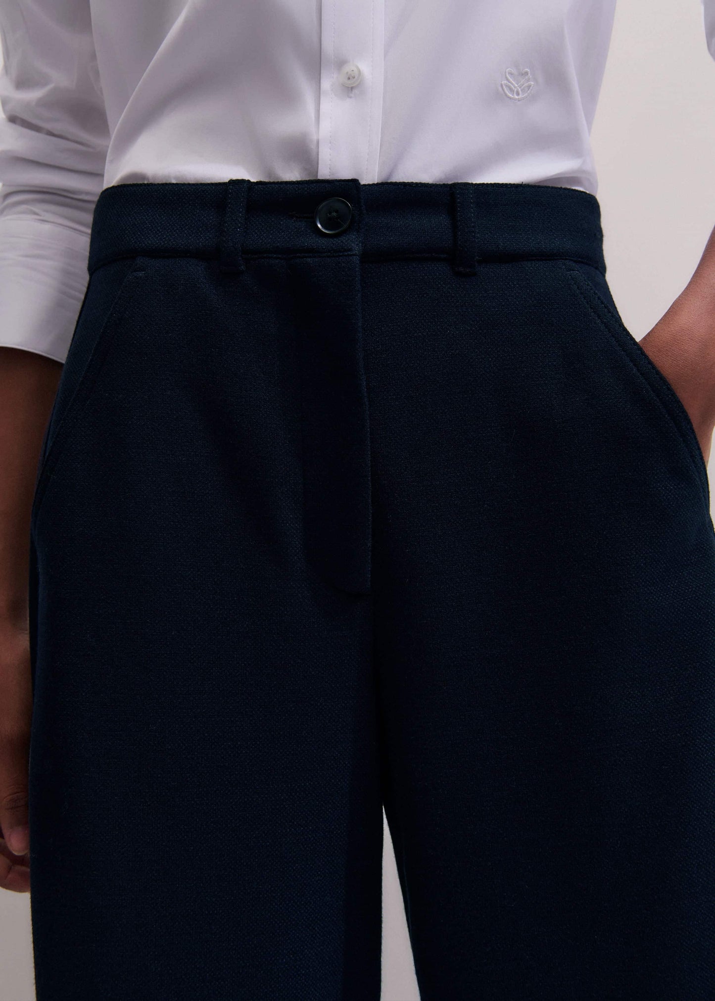 ME and EM Clothing Navy Textured Extreme Tapered Pant
