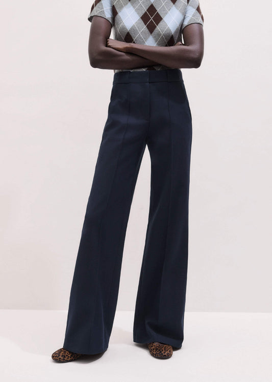 ME and EM Clothing Navy Tailored Leg Elongator Pant