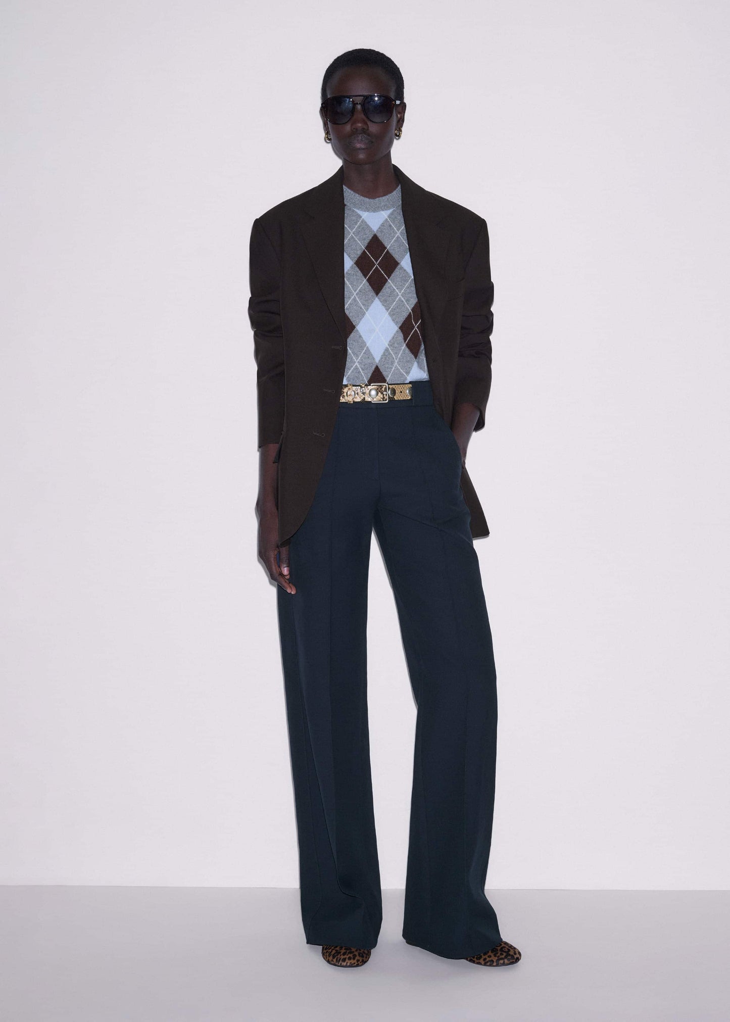 ME and EM Clothing Navy Tailored Leg Elongator Pant